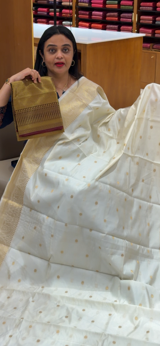 SEMI BROCADE SAREES - IHA 34382