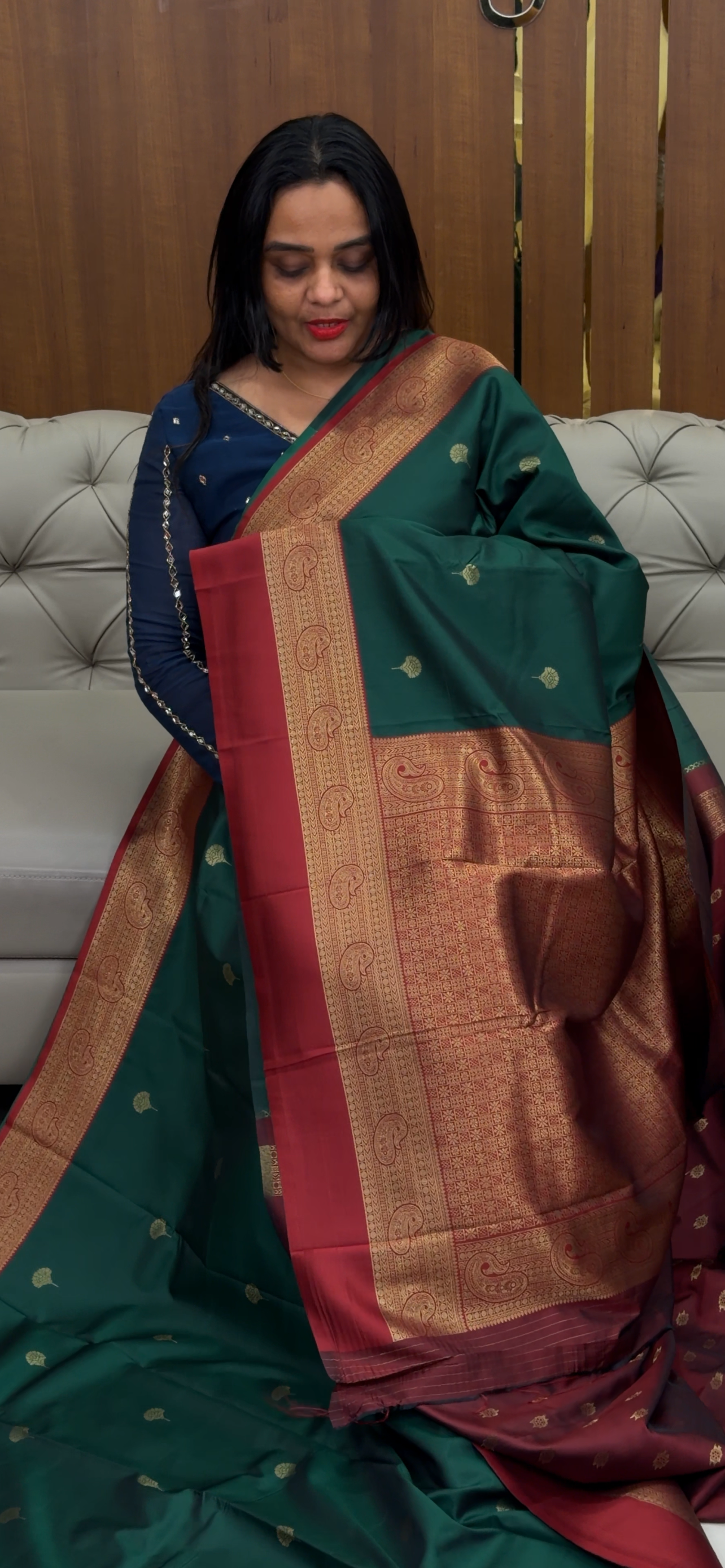 SEMI KANCHIPURAM SAREES - IHA 31910