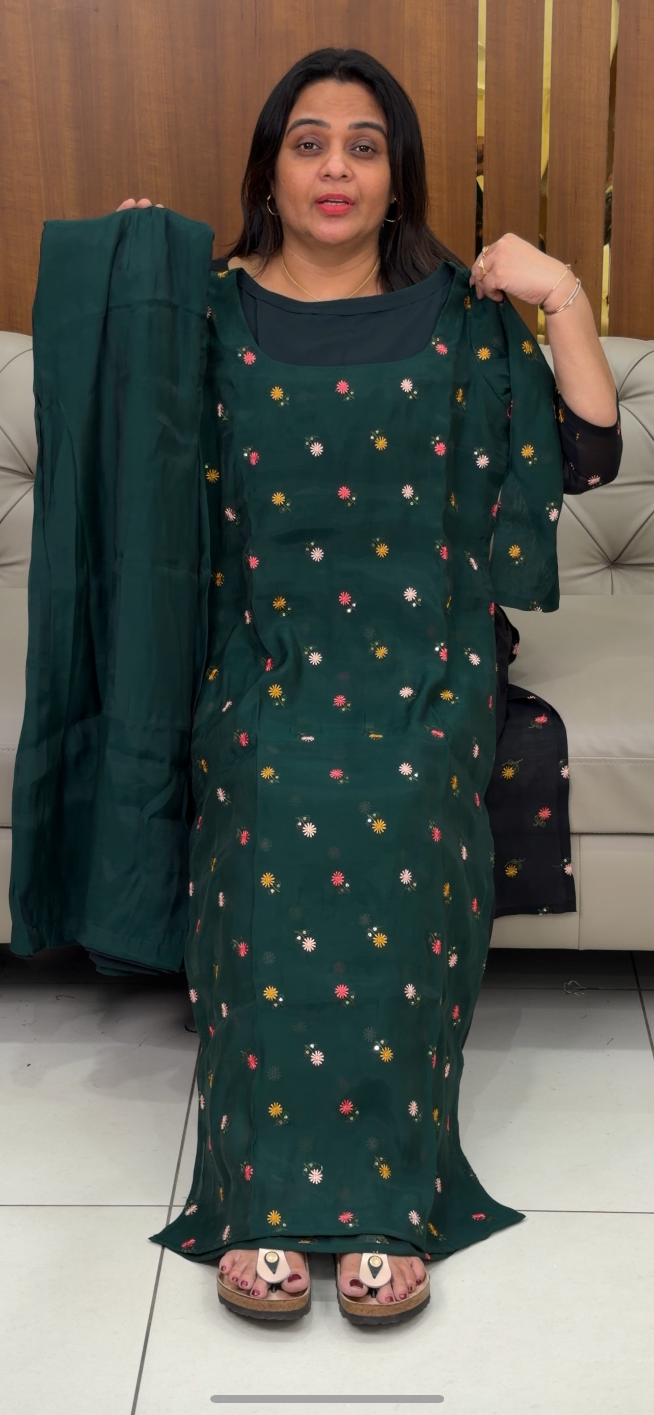 IHA'S IN-HOUSE MALAI CHANDERI LONG CO-ORDS SETS - IHA 29069