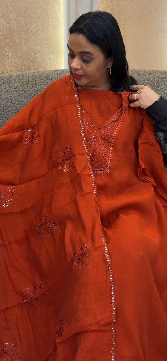 MUL CHANDERI UNSTITCHED SALWAR SUITS - IHA 33190