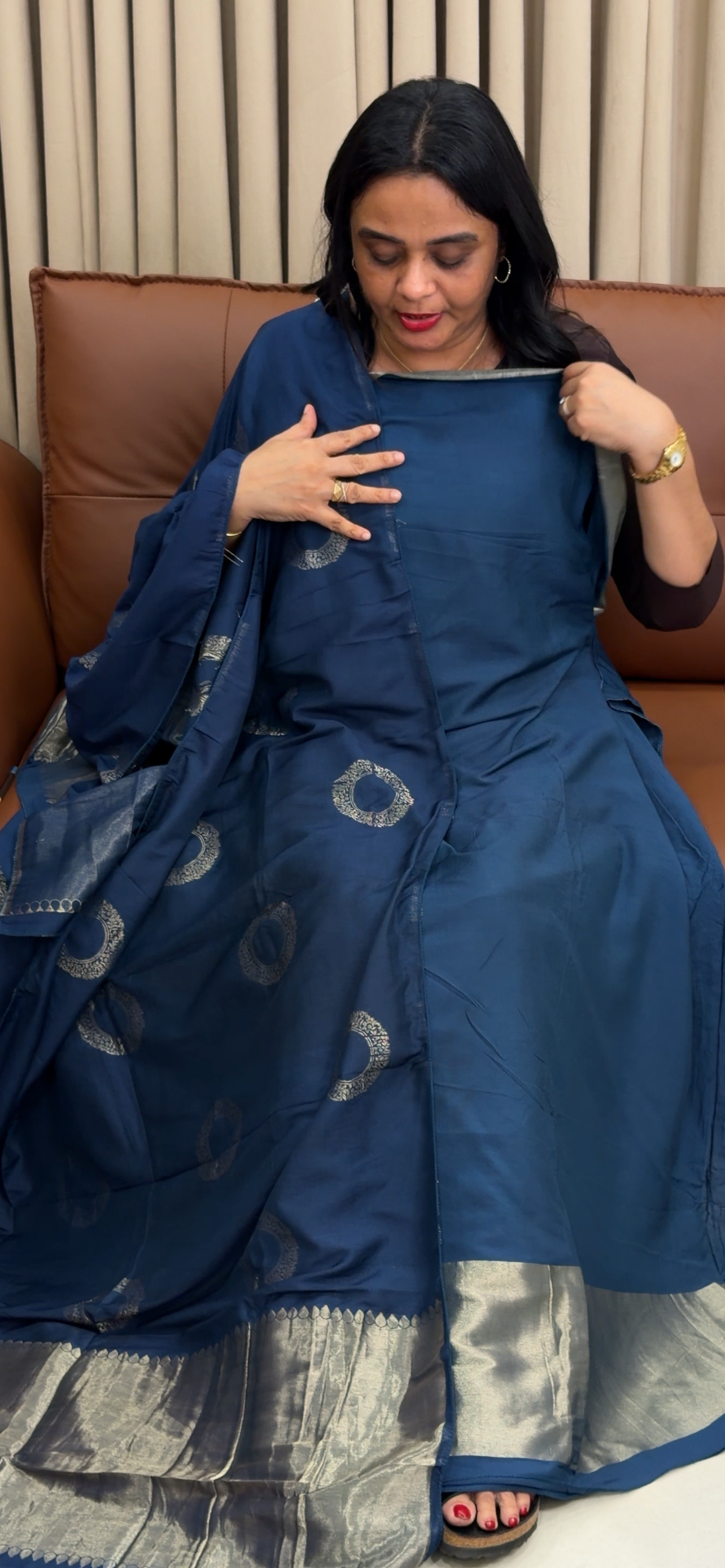 SEMI BANARAIS UNSTITCHED SALWAR SUITS - IHA 34409