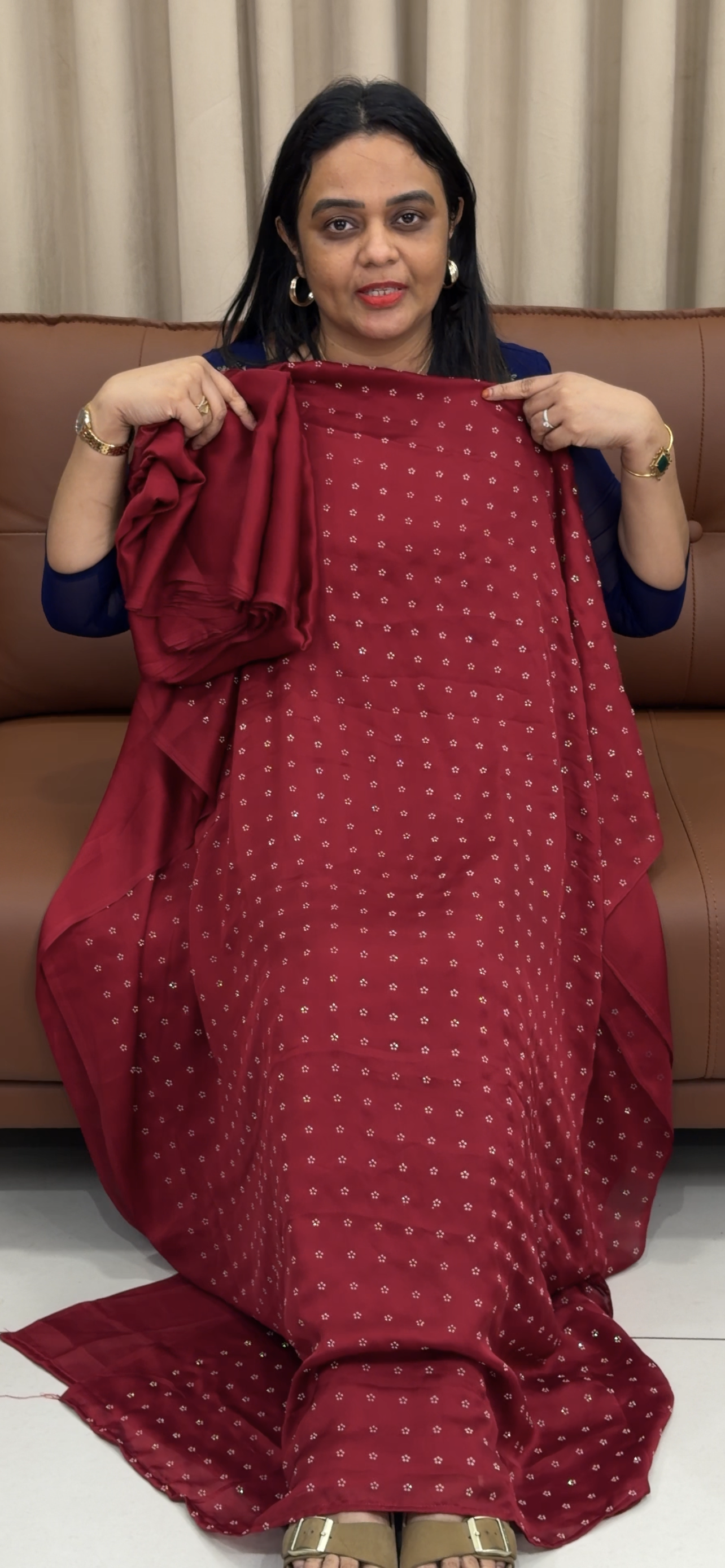 SILKY GEORGETTE UNSTITCHED SALWAR SUITS - IHA 33480