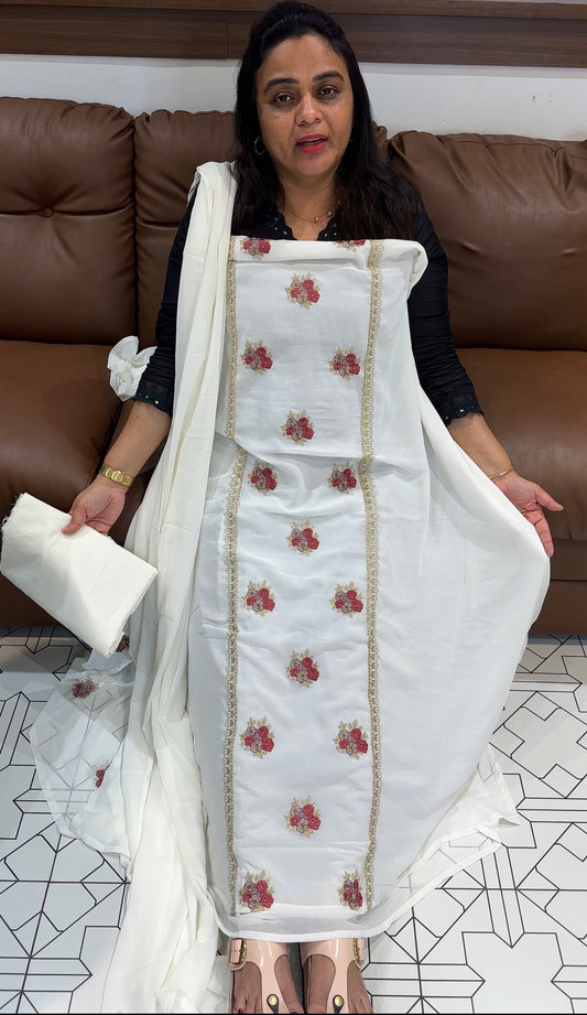 FAUX GEORGETTE UNSTITCHED SALWAR SUITS - IHA 27937