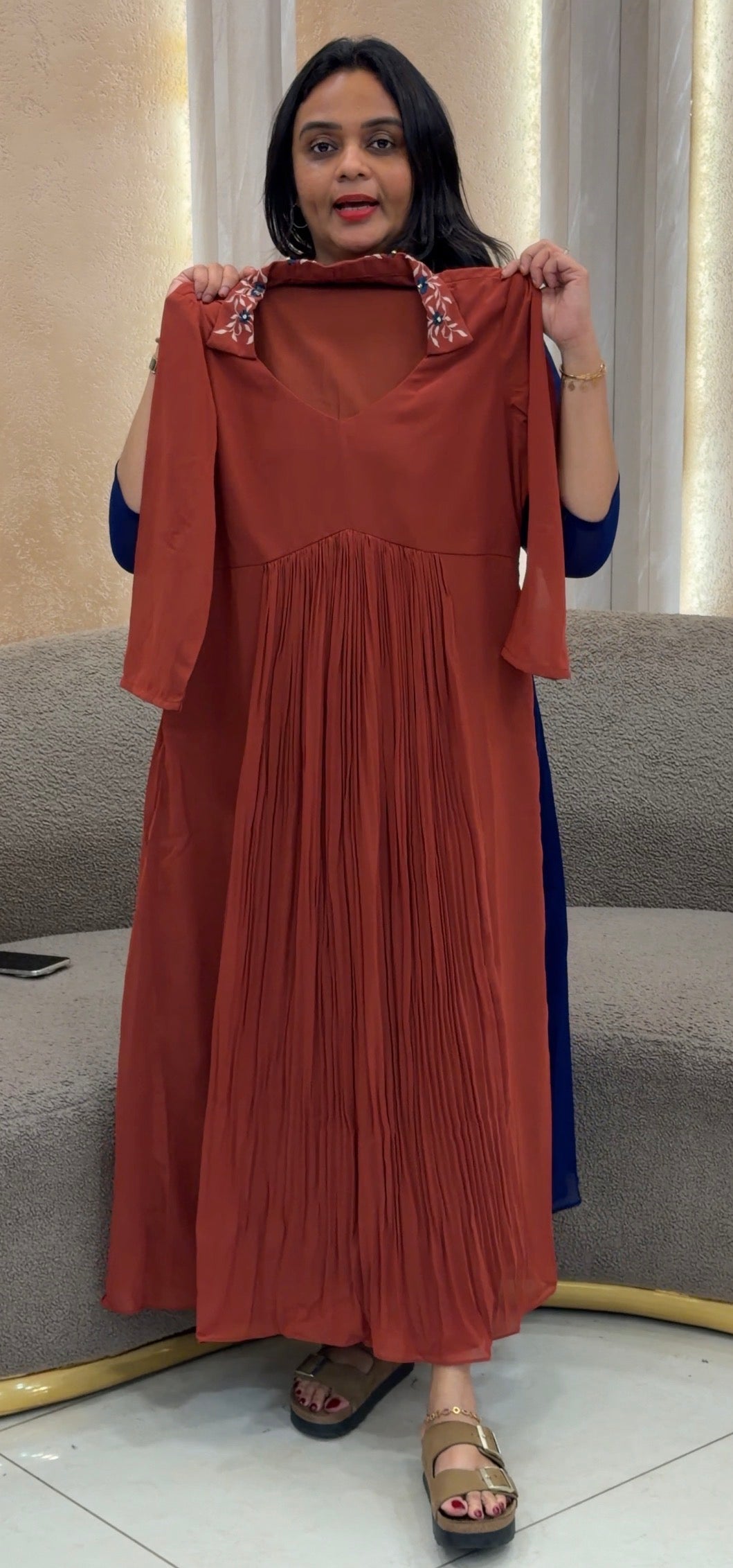 IHA'S IN-HOUSE GEORGETTE ALINE TOPS - IHA 32923