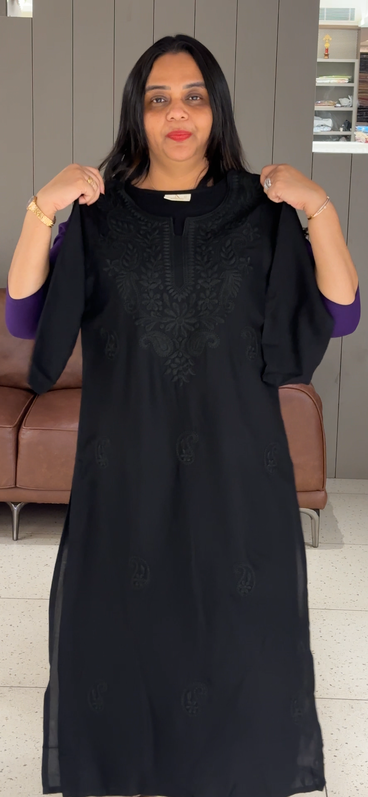 VISCOSE RAYON LONG TOPS - IHA 32808