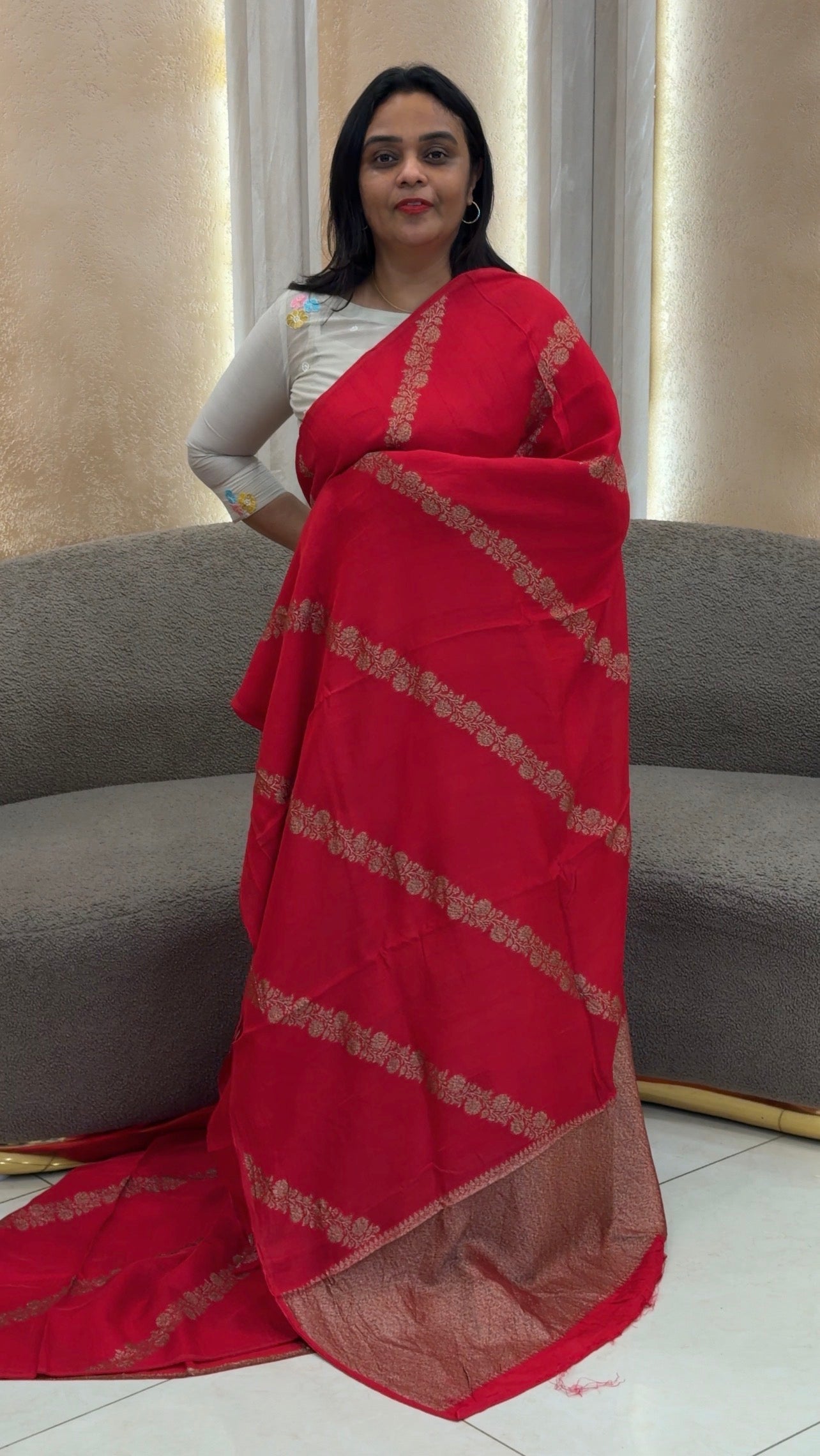 SEMI BANARASI SAREES - IHA 32946