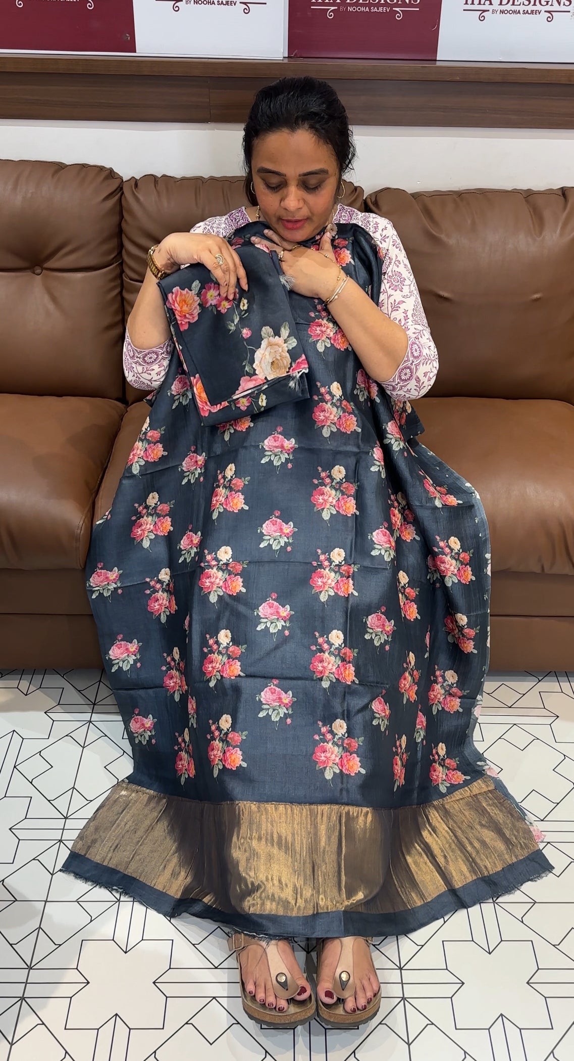 PRINTED TUSSUR UNSTITCHED SALWAR SUITS - IHA 26430