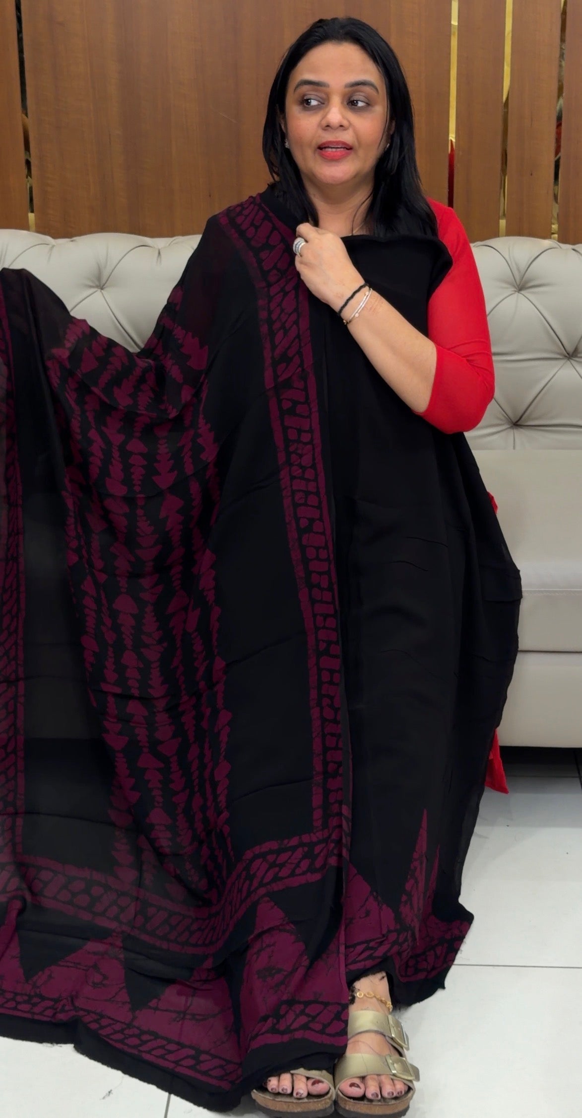 BATIK PRINTED GEORGETTE UNSTITCHED SALWAR SUITS - IHA 32054