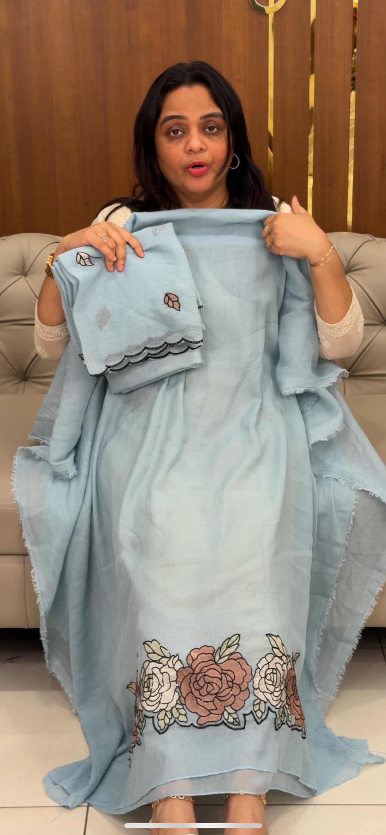 FORWARD CRUSHED CHANDERI UNSTITCHED SALWAR SUITS - IHA 29328