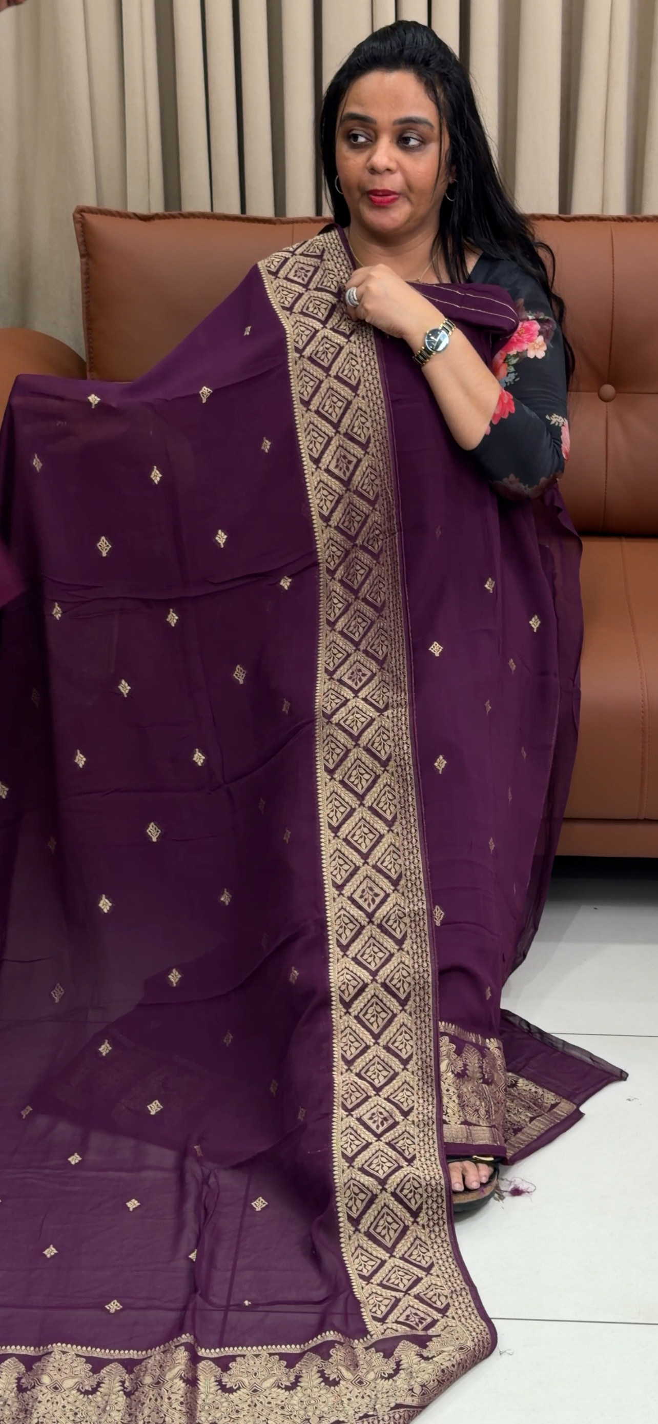 VISCOSE GEORGETTE UNSTITCHED SALWAR SUITS - IHA 34911
