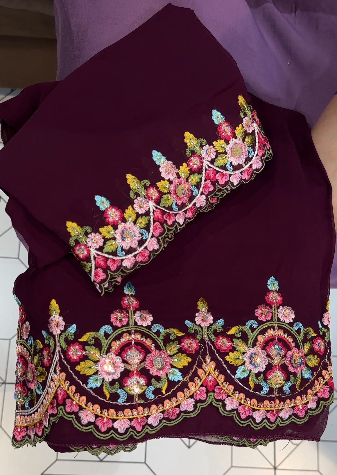 FAUX GEORGETTE UNSTITCHED SALWAR SUITS - IHA 22410