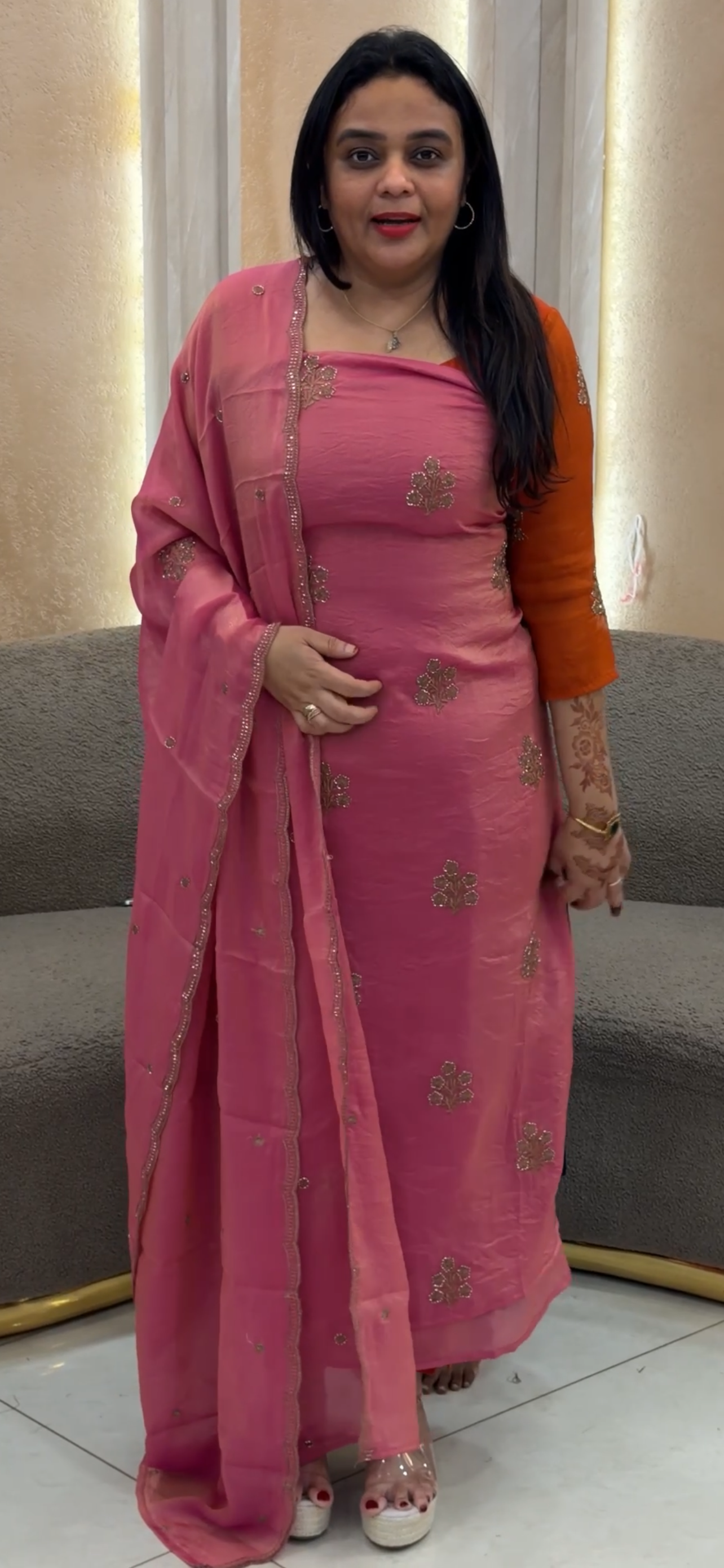 SHIMMER CHIFFON UNSTITCHED SALWAR SUIST - IHA 33005
