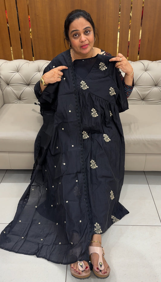 MUL CHANDERI TOP, BOTTOM AND DUPATTA - IHA 27634
