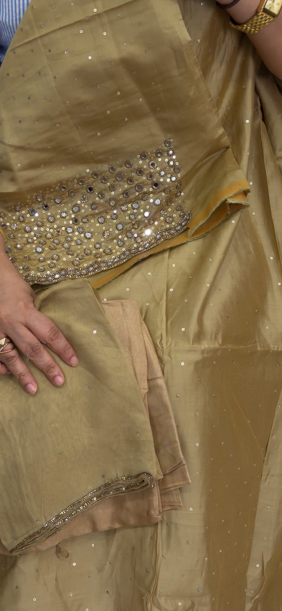 HANDWORKED UNSTITCHED SALWAR SUITS - IHA 35929