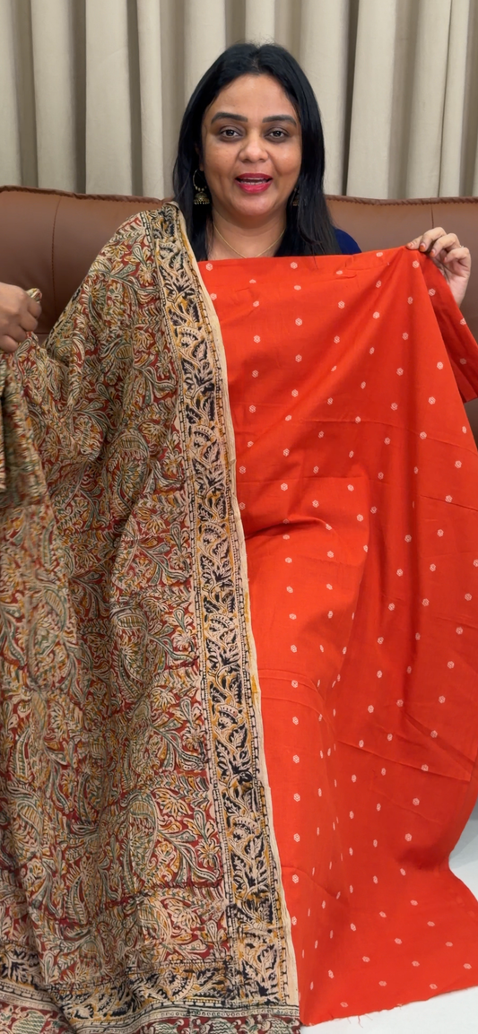 COTTON JAMDANI UNSTITCHED SALWRA SUITS - IHA 33656