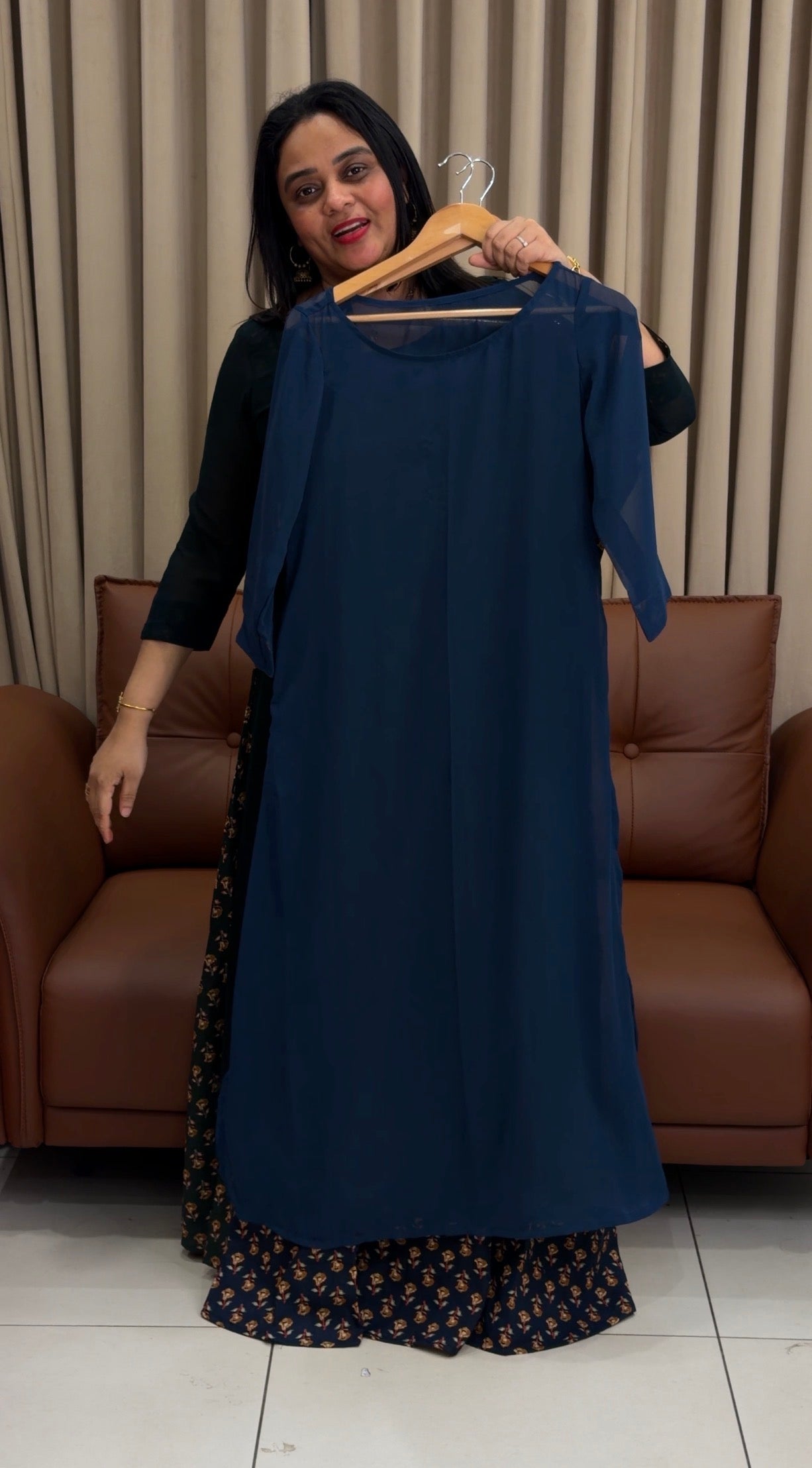 IHA'S IN-HOUSE COTTON PRINTED ALINE TOPS - IHA 34075