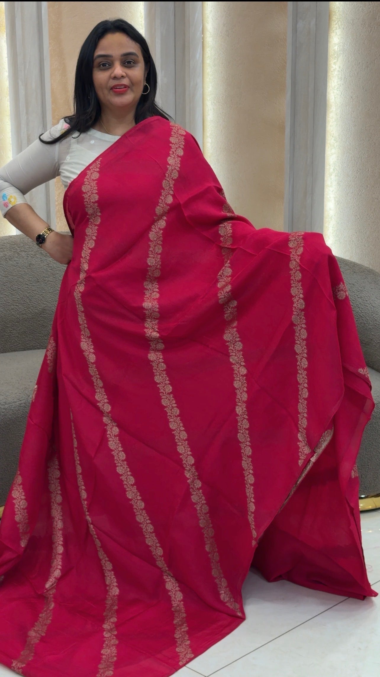 SEMI BANARASI SAREES - IHA 32946