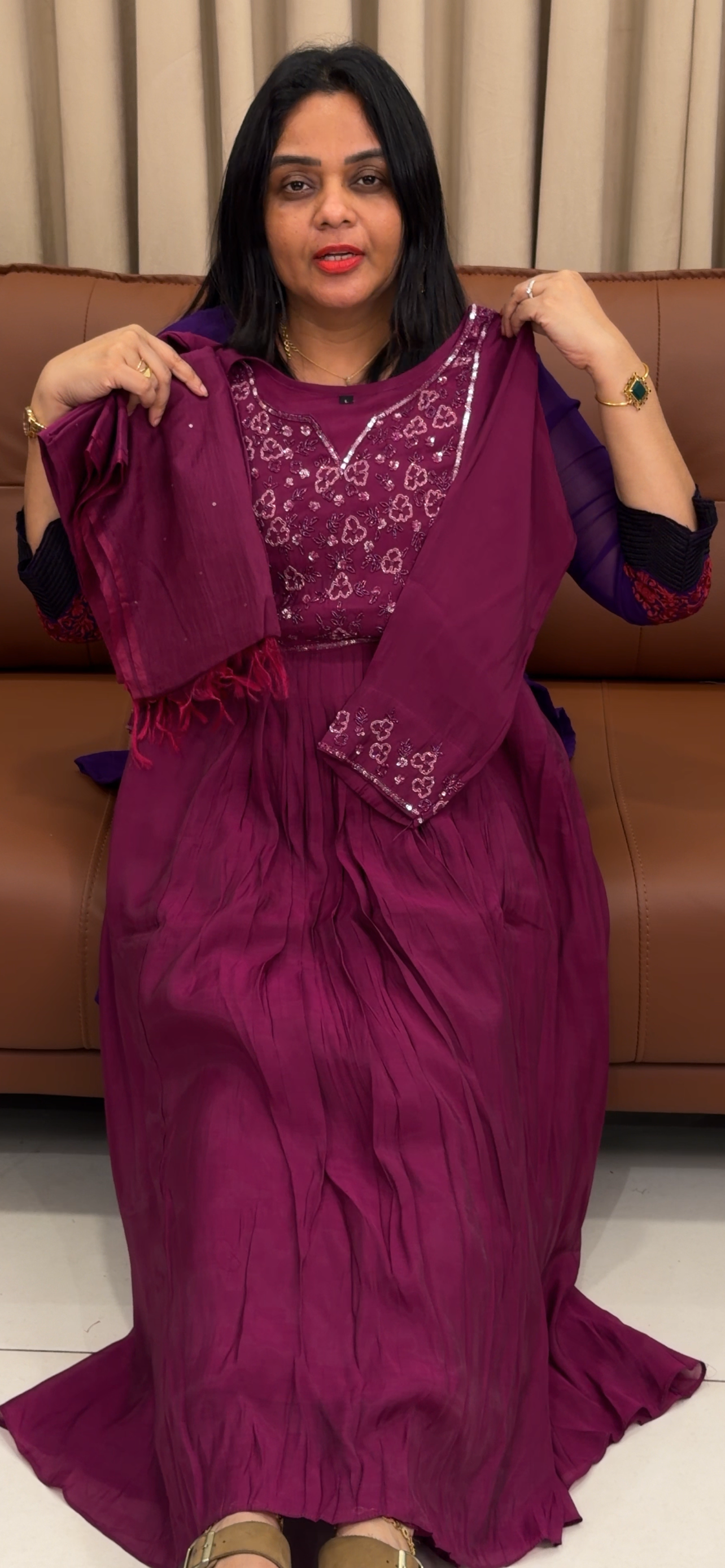 MUL CHANDERI TOP, BOTTOM AND DUPATTA - IHA 33671