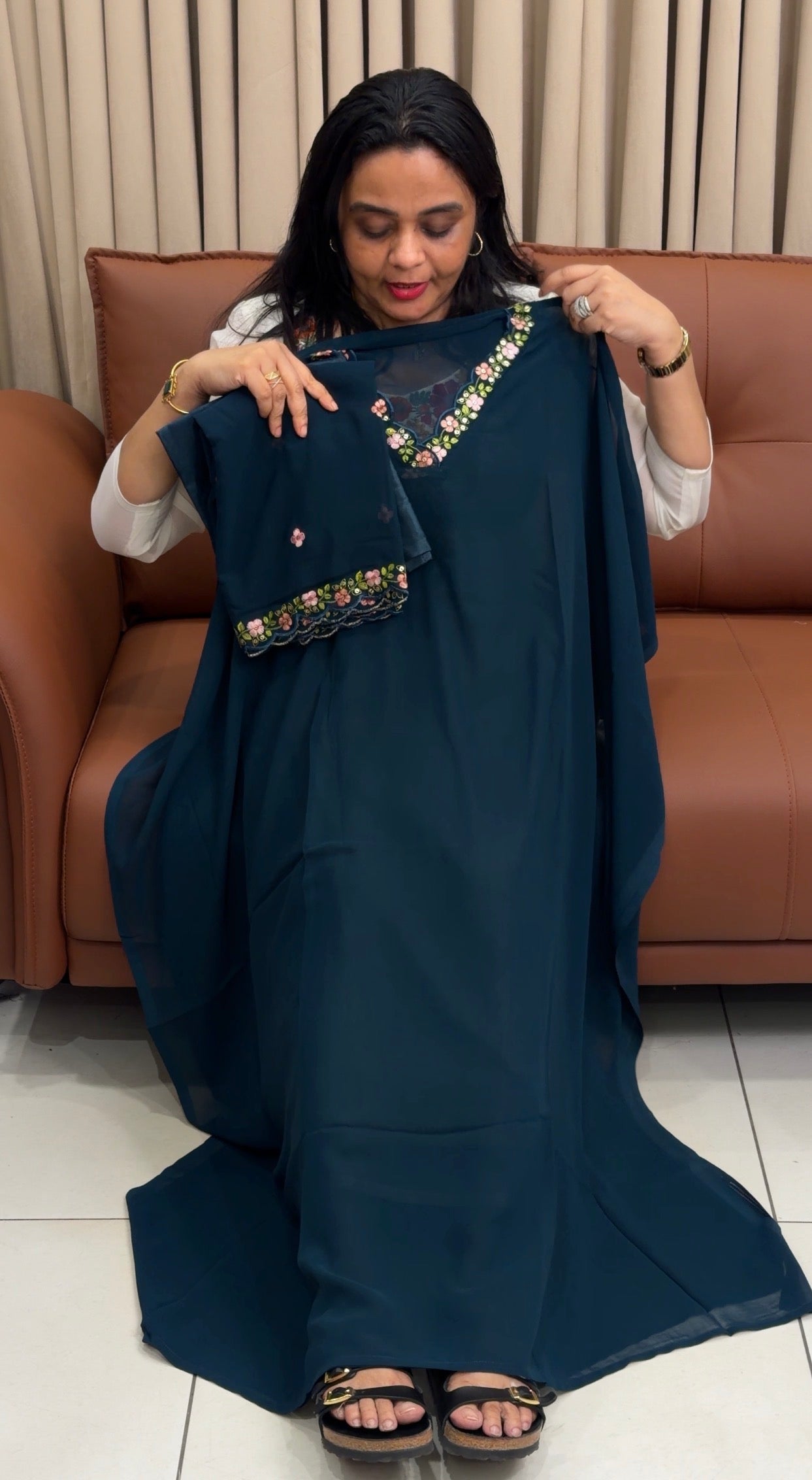 FAUX GEORGETTE UNSTITCHED SALWAR SUITS - IHA 34884