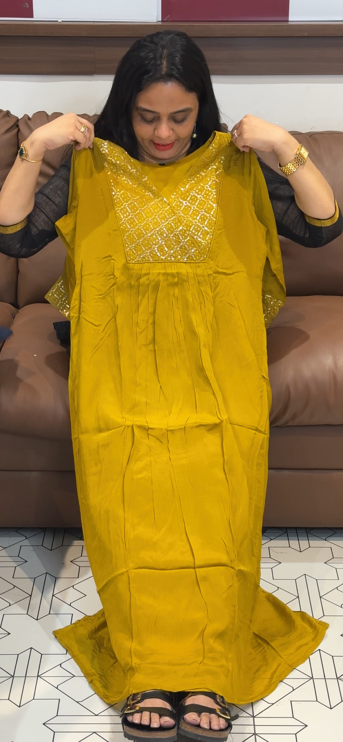 PLATINUM CHIFFON ALINE TOPS - IHA 35535