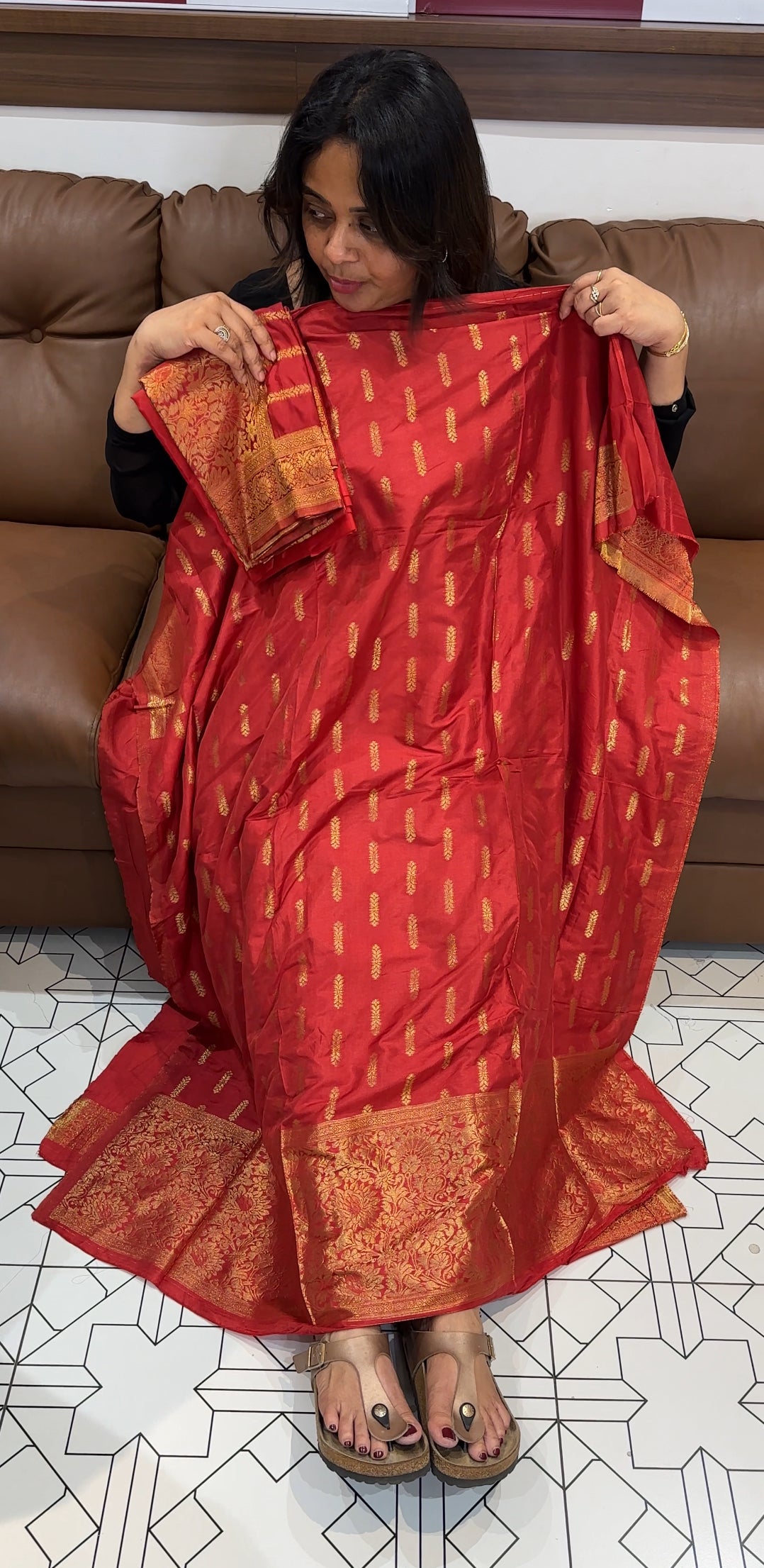 SEMI BANARASI UNSTITCHED SALWAR SUITS - IHA 26181