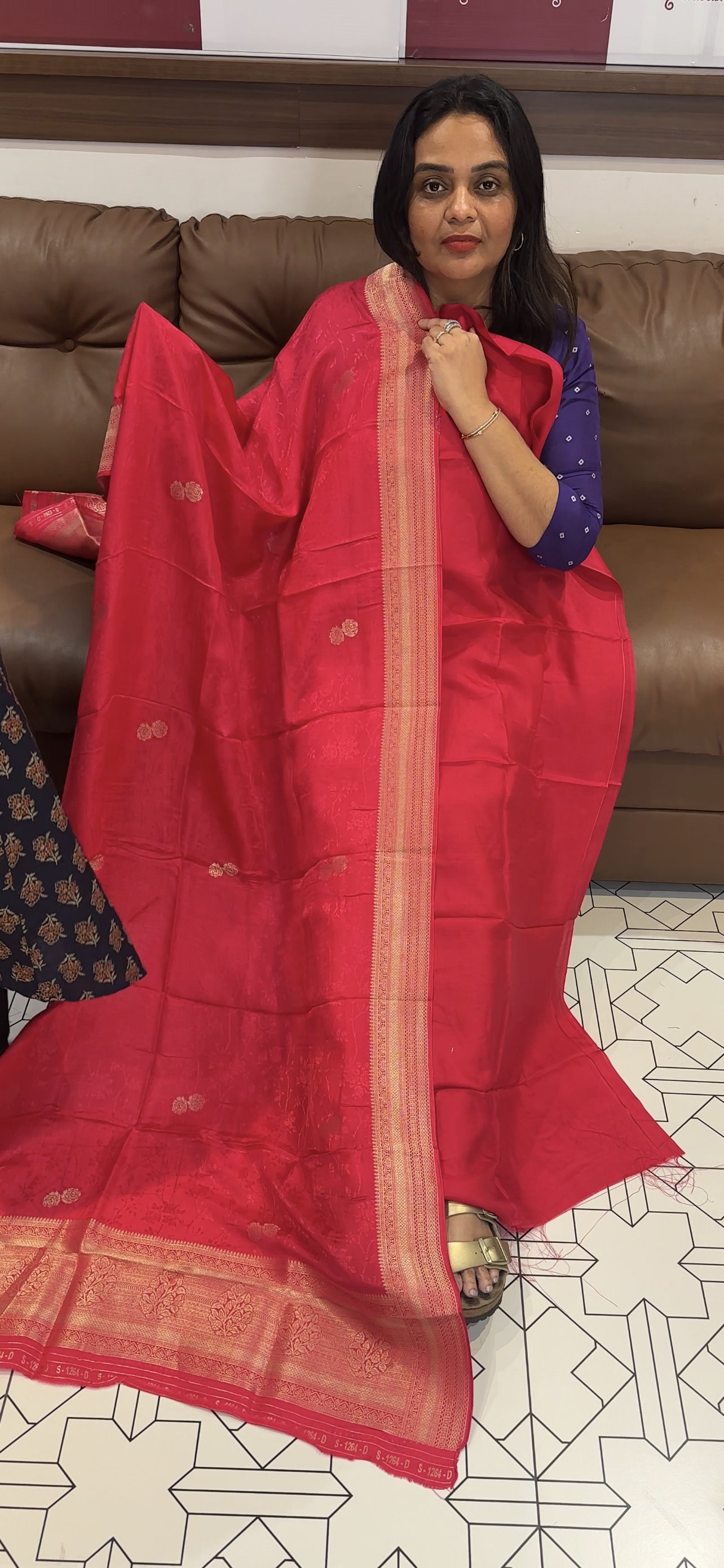 SILK BANARASI UNSTITCHED SALWAR SUITS - IHA 31263