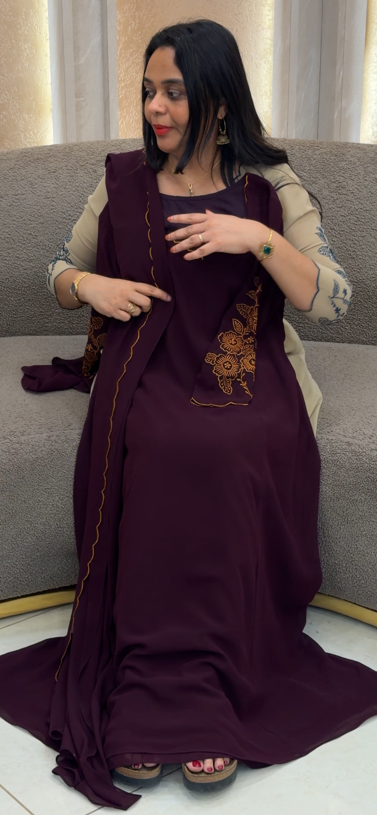 IHA'S IN-HOUSE SLITTED TOP AND DUPATTA - IHA 33570