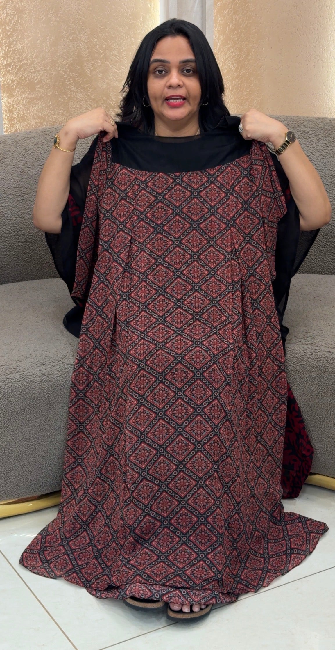 IHA'S IN-HOUSE AJRAKH PRINTED UNSTITCHED SALWAR SUITS - IHA 35196