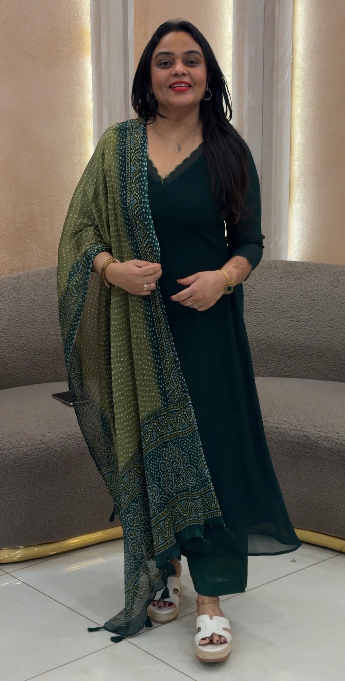IHA'S IN-HOUSE ALINE TOP AND DUPATTA - IHA 33152
