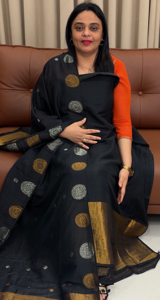 SEMI LINEN UNSTITCHED SALWAR SUITS - IHA 34250