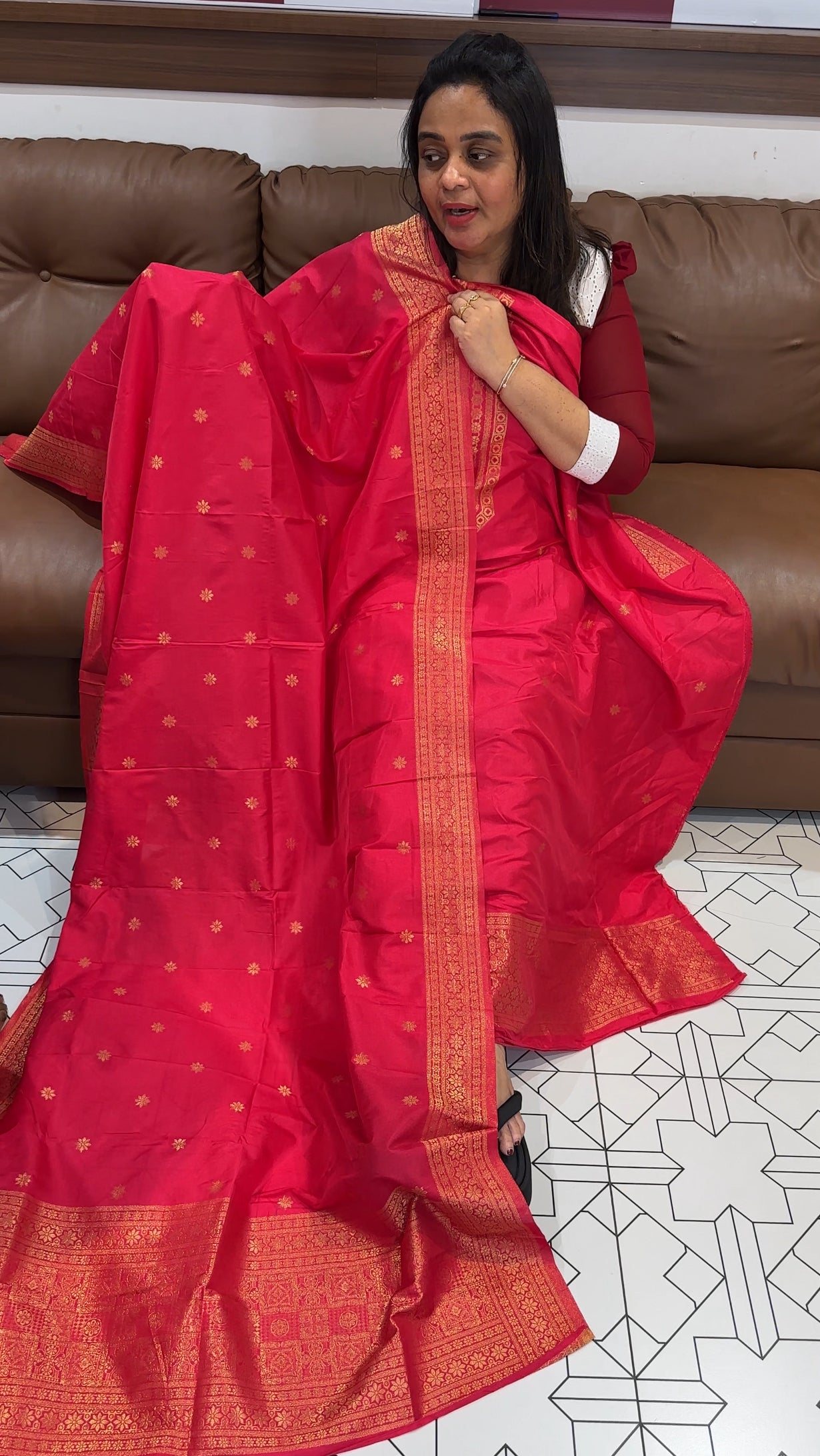 SEMI BANARASI UNSTITCHED SALWAR SUITS - IHA 27848