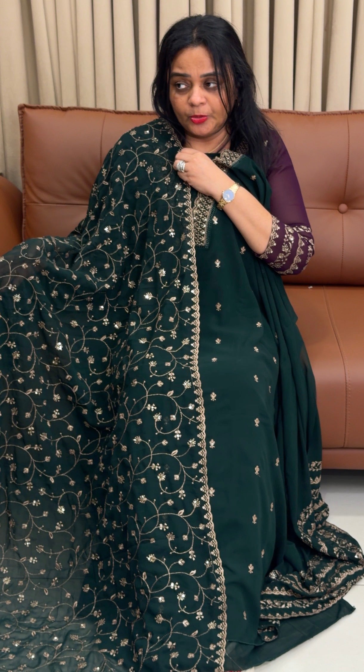 SEMI PARTYY WEAR UNSTITCHED SALWAR SUITS - IHA 34594