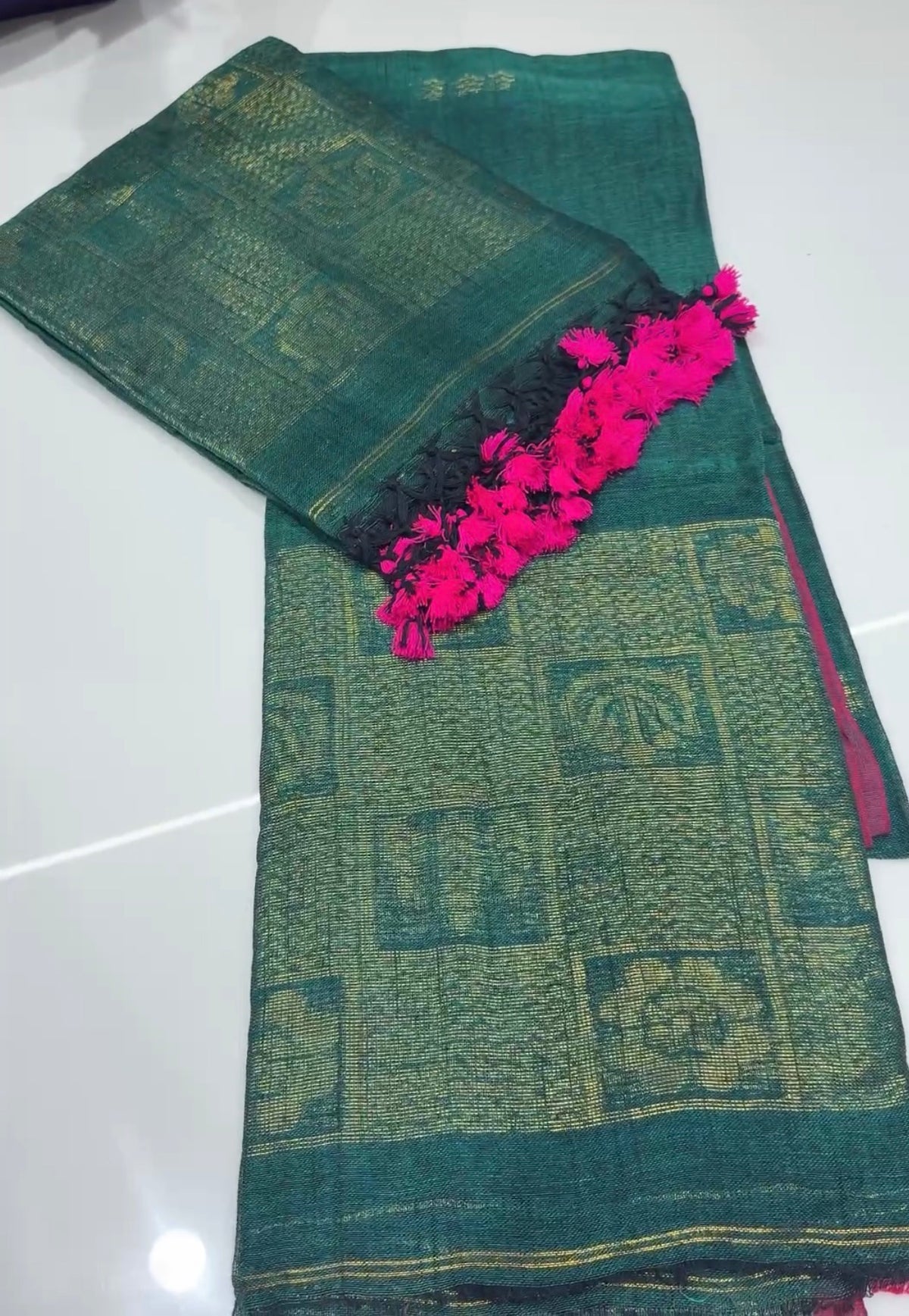 HANDLOOM LINEN TOP AND DUPATTA MATERIAL - IHA 35425