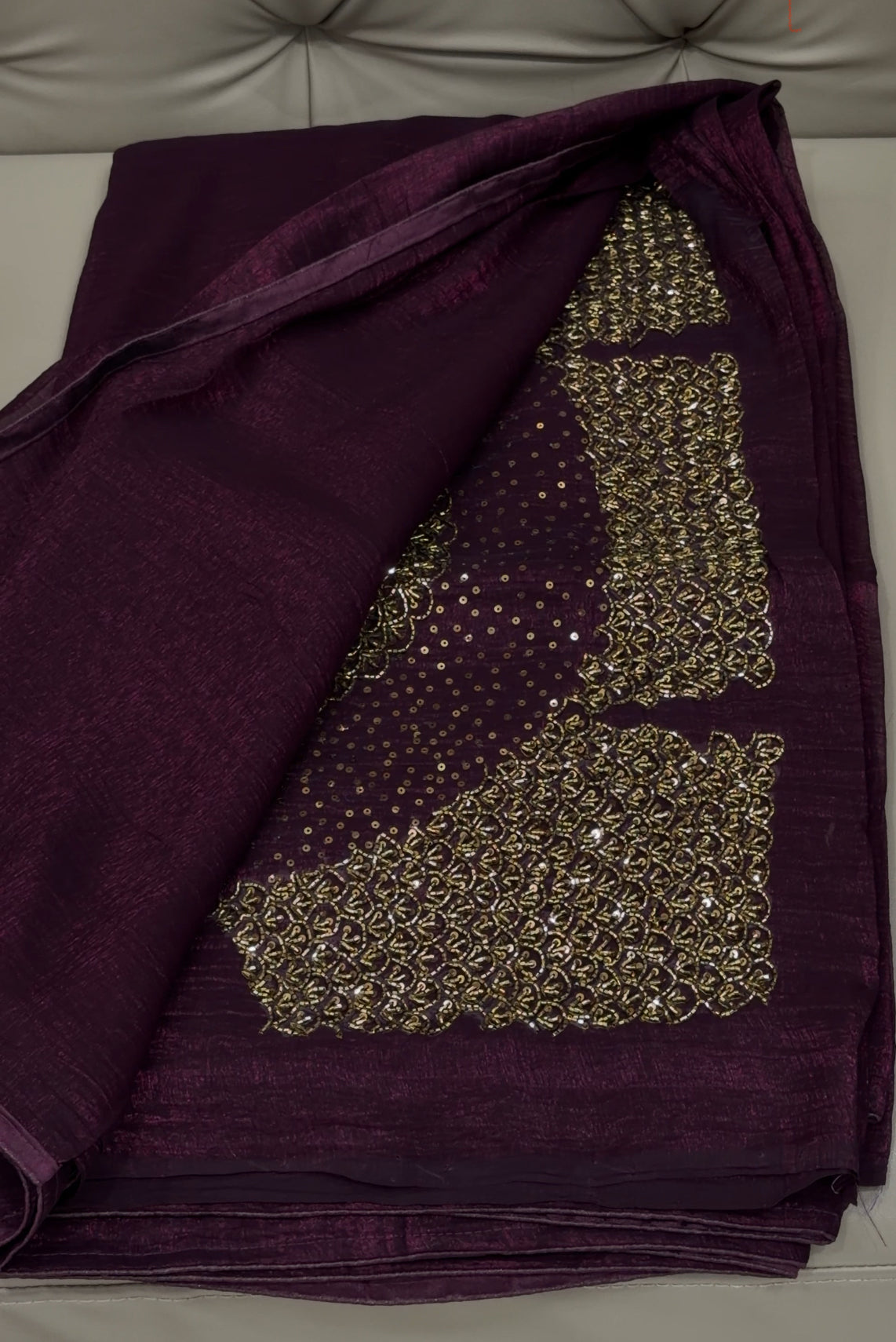 VELVET ORGANZA SAREES - IHA 28722
