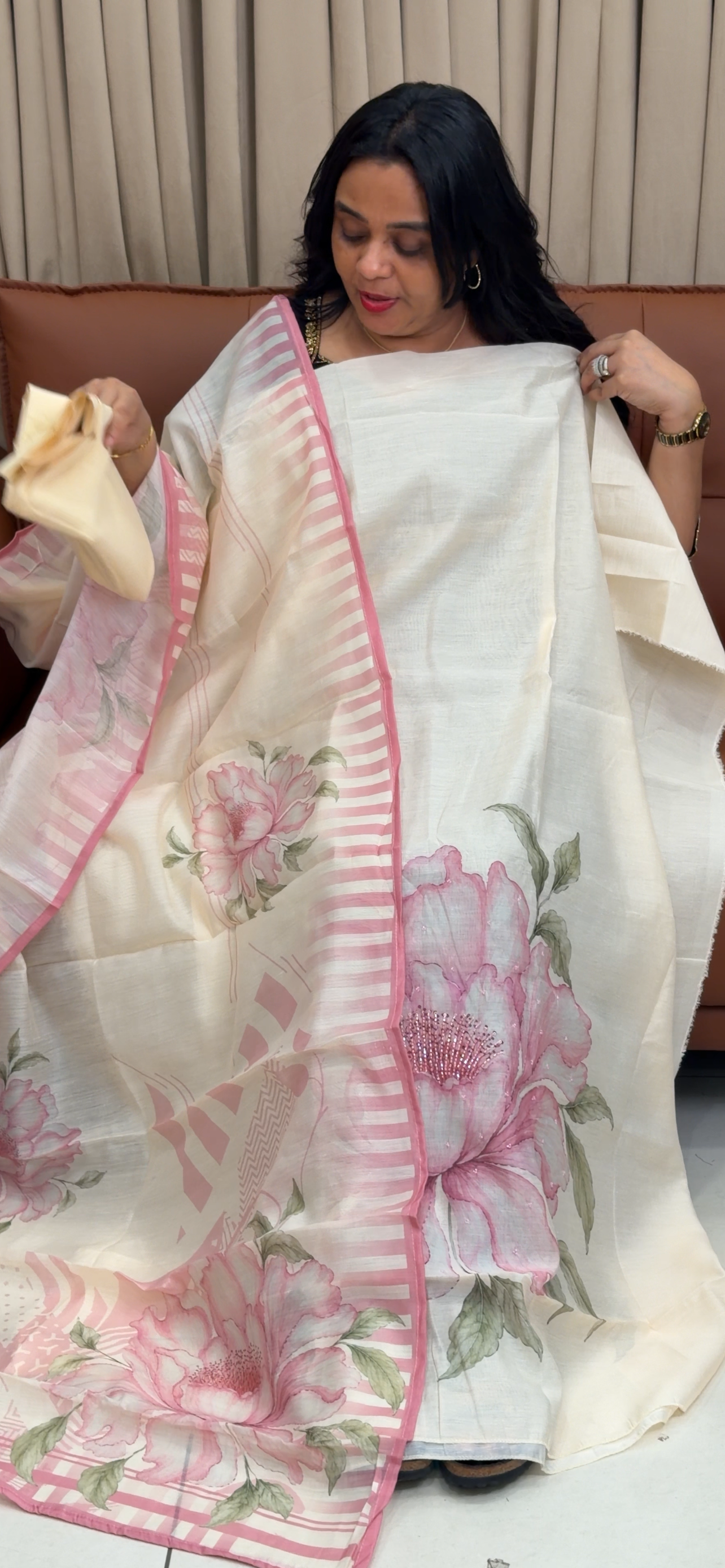 MUL CHANDERI UNSTITCHED SALWAR SUITS - IHA 35038