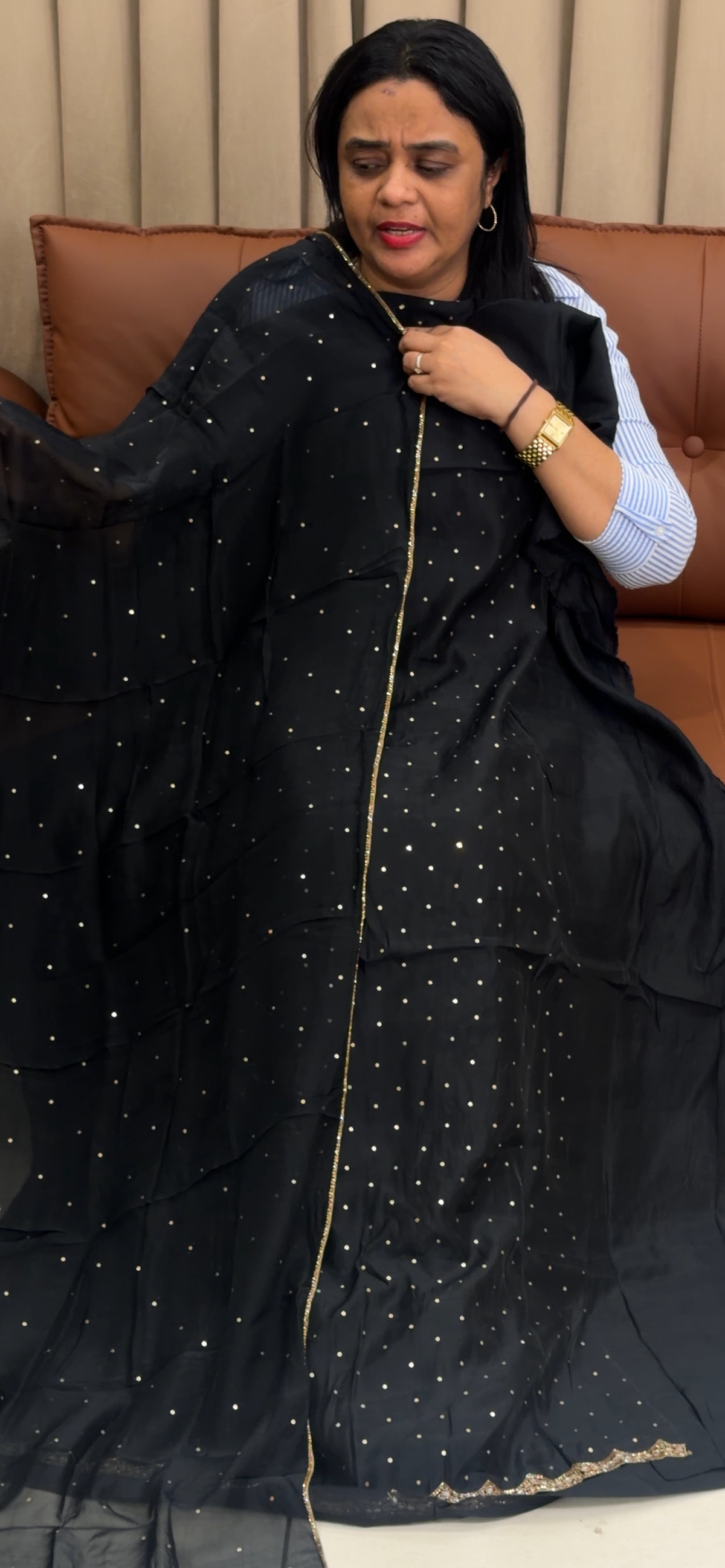 HANDWORKED UNSTITCHED SALWAR SUITS - IHA 35929