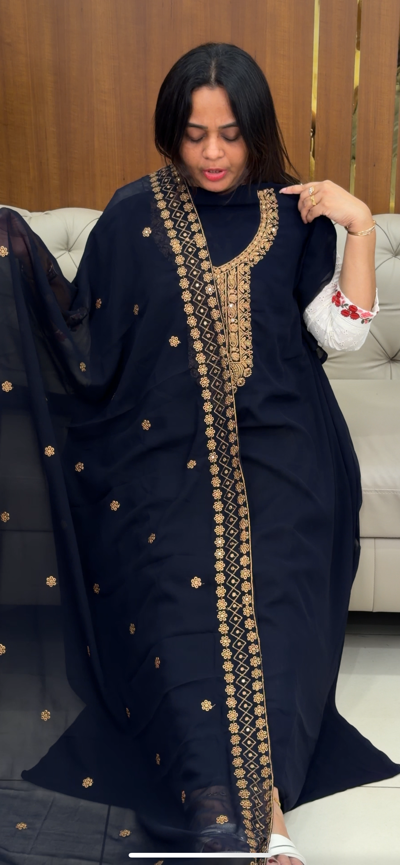 FAUX GEORGETTE UNSTITCHED SALWAR SUITS - IHA 29337