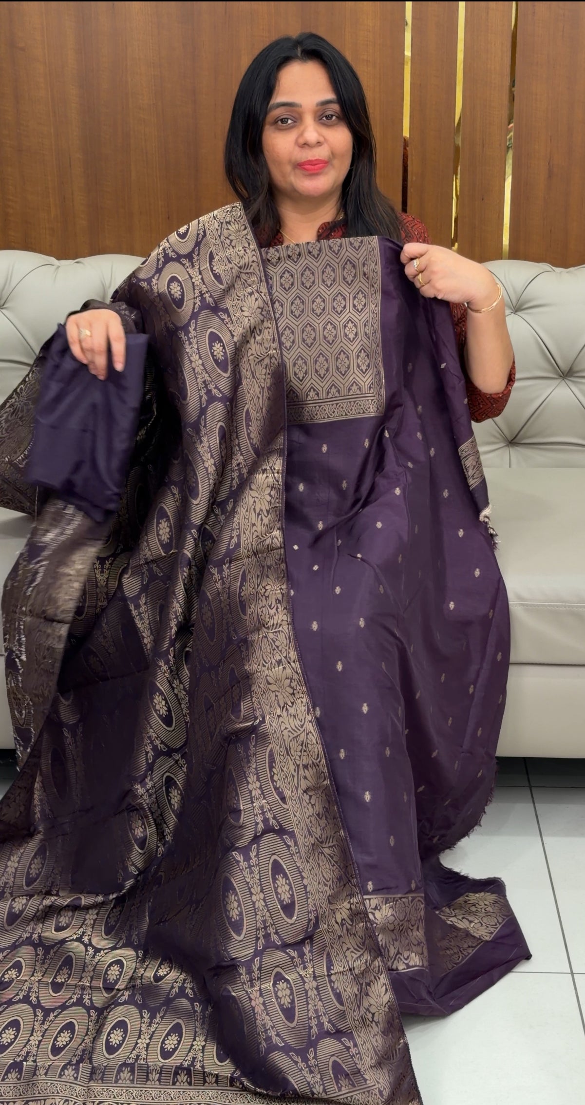 SEMI BANARASI UNSTITCHED SALWAR SUITS - IHA 29070