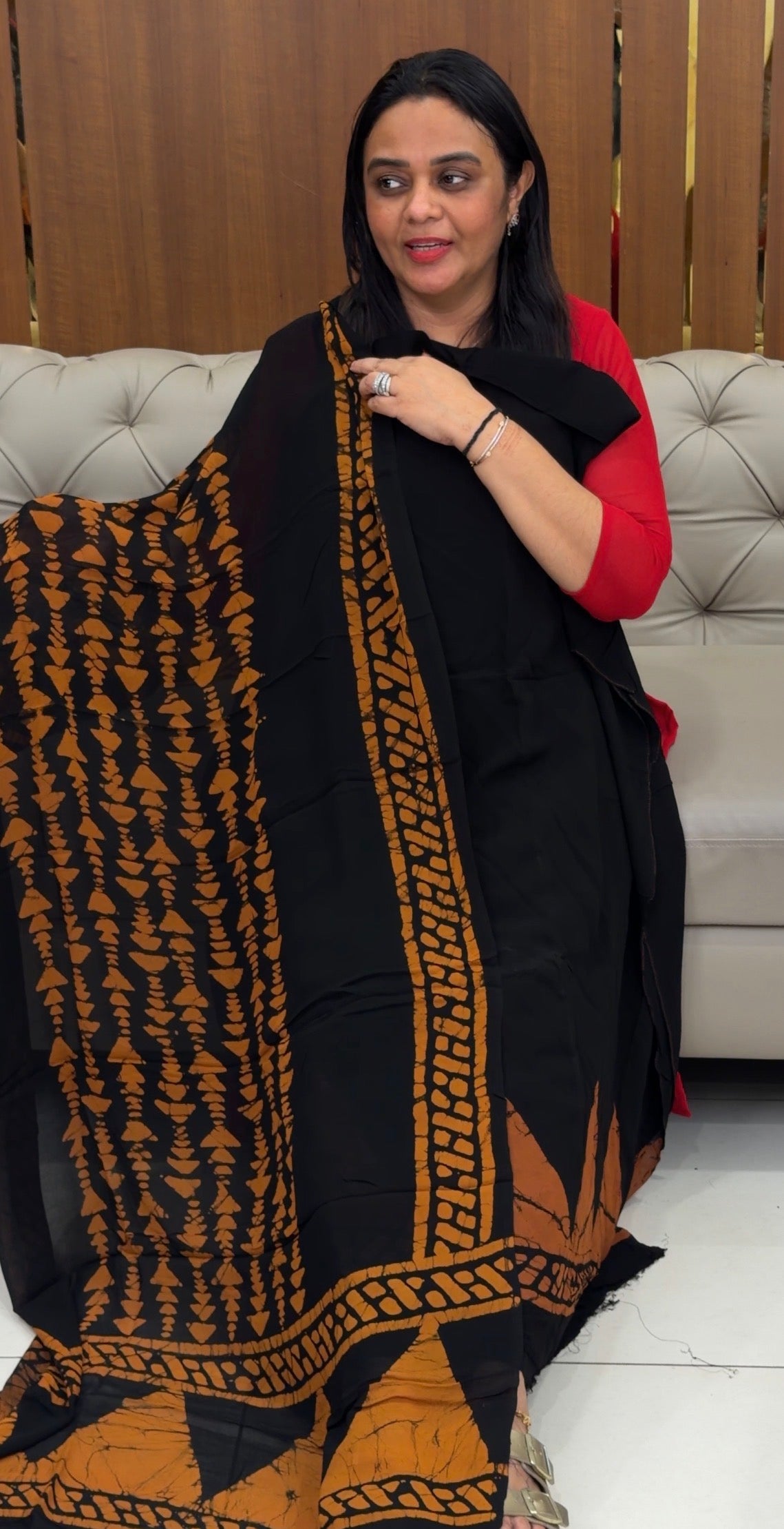 BATIK PRINTED GEORGETTE UNSTITCHED SALWAR SUITS - IHA 32054