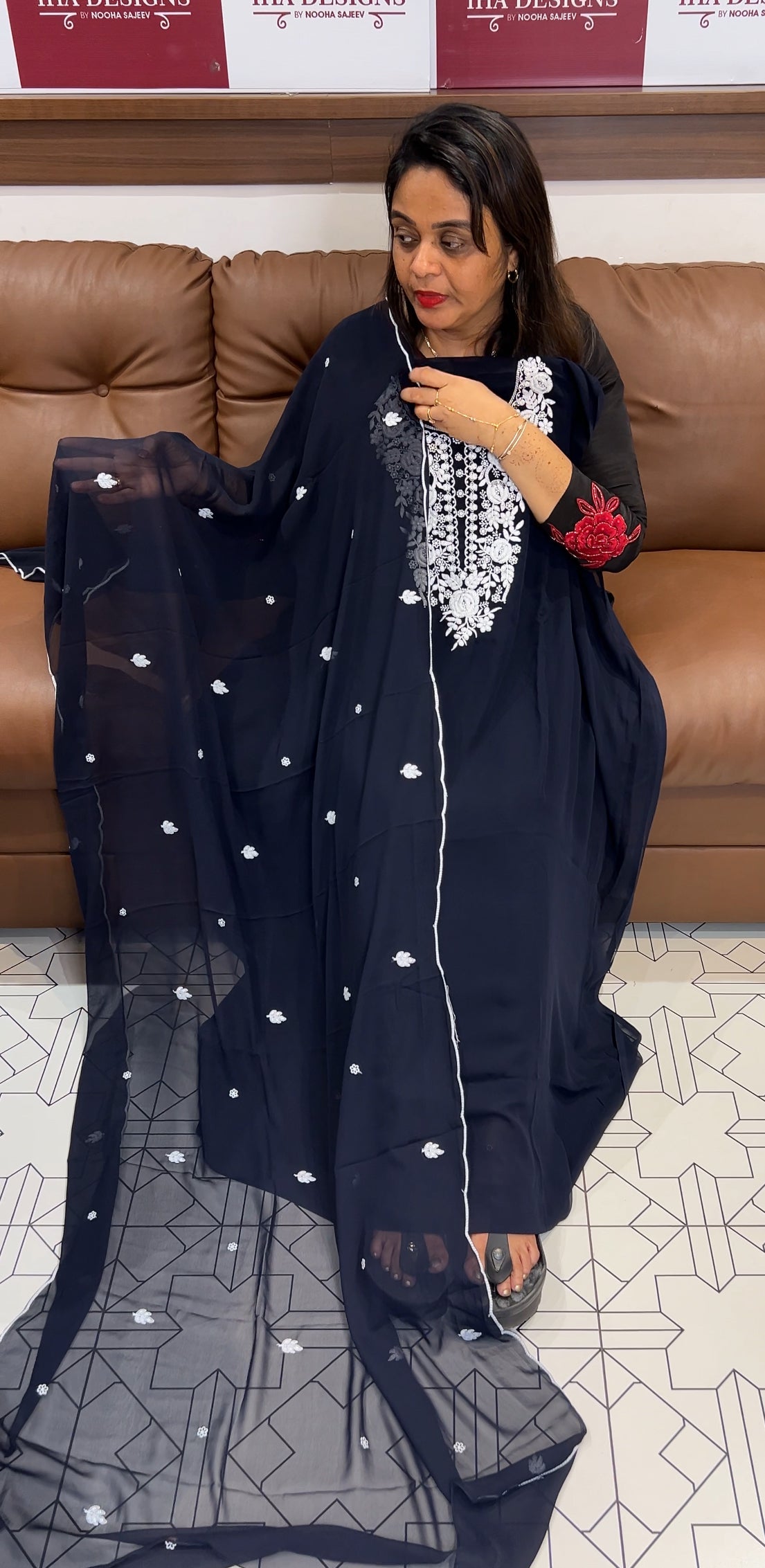 FAUX GEORGETTE UNSTITCHED SALWAR SUITS - IHA 24020