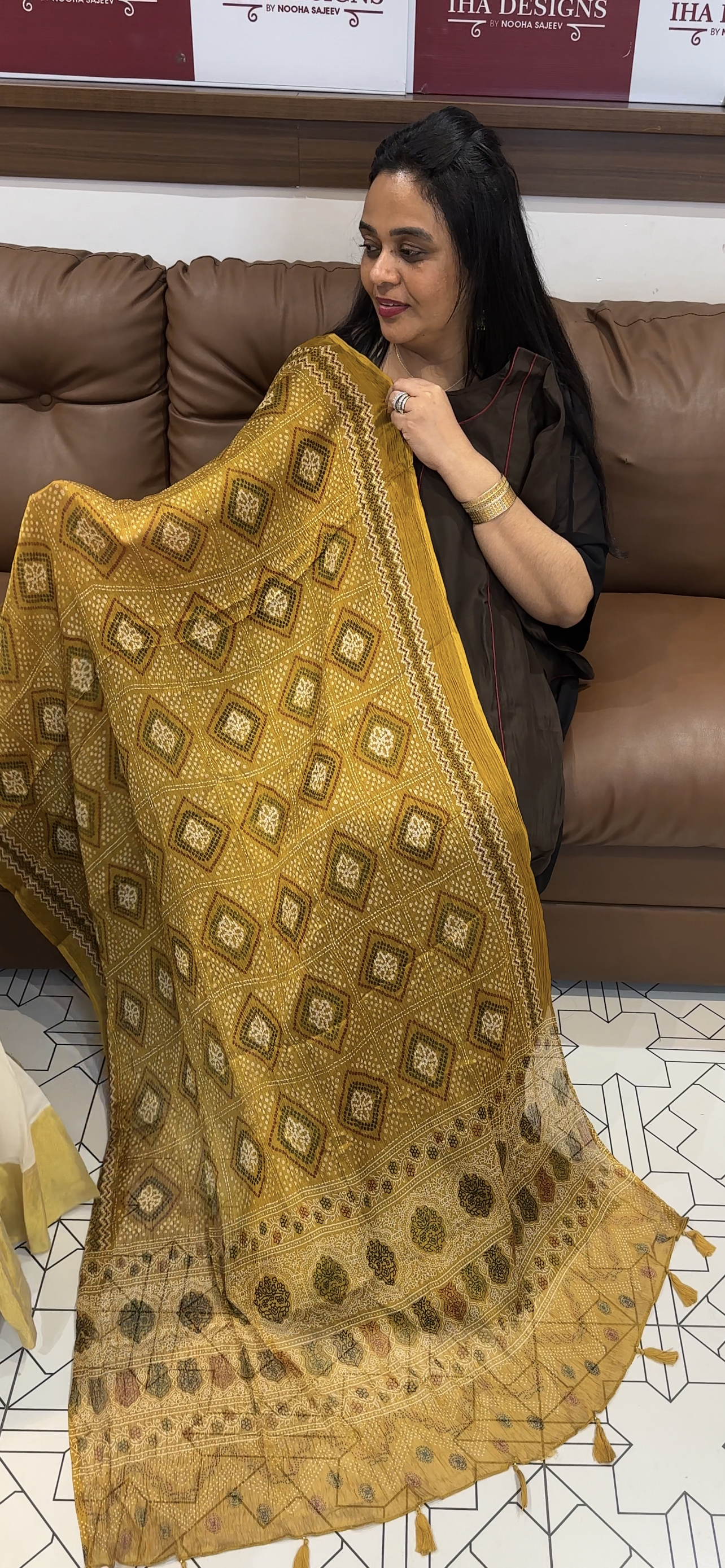 MUL CHANDERI TOP, BOTTOM AND DUPATTA - IHA 34983