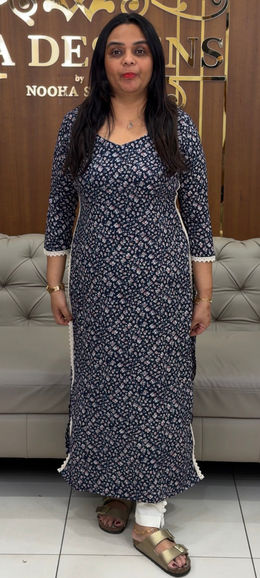 IHA'S IN-HOUSE CRAPE PRINTED SLITTED TOPS - IHA 31923