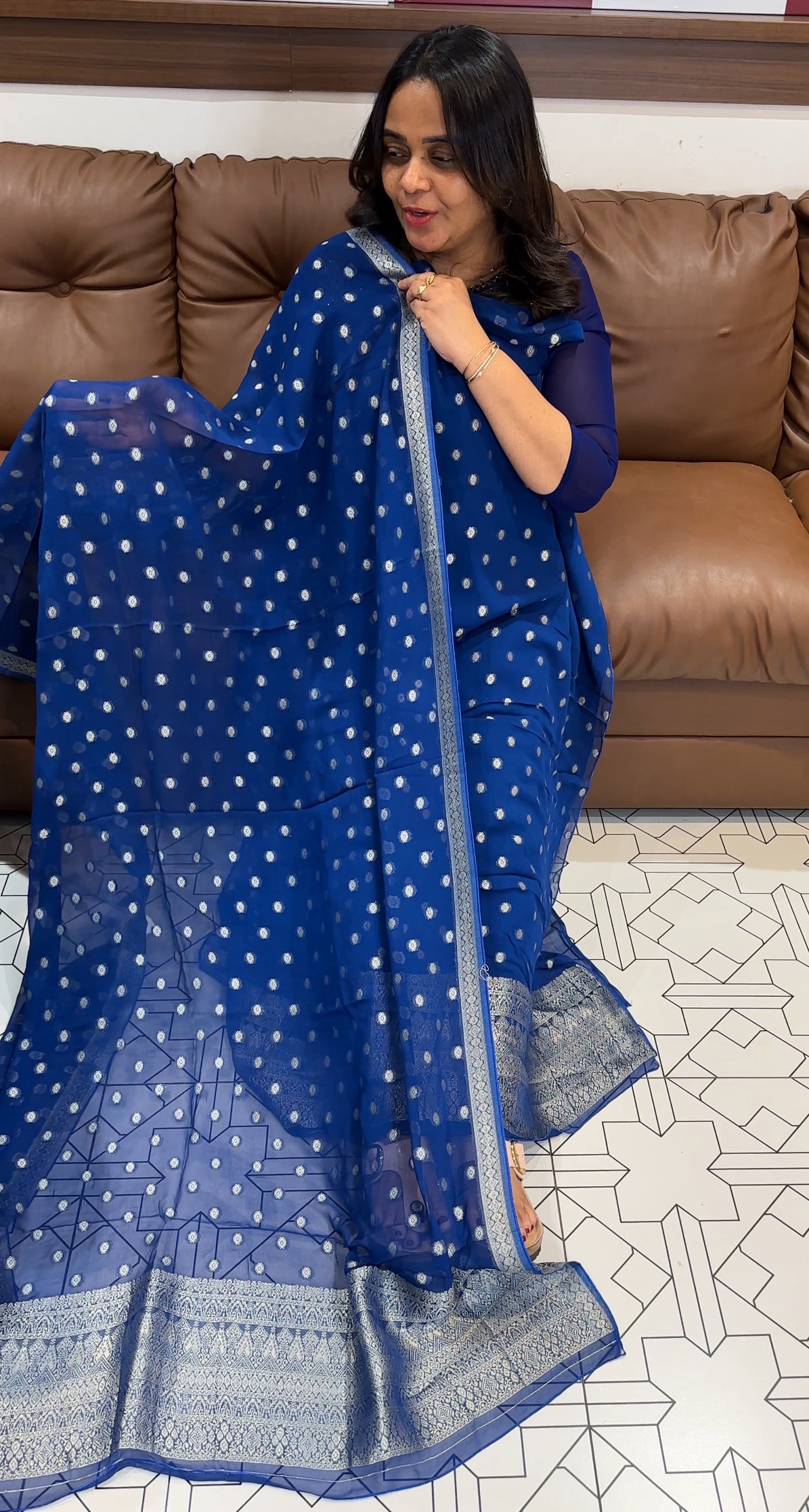 FAUX GEORGETTE UNSTITCHED SALWAR SUITS - IHA 28077