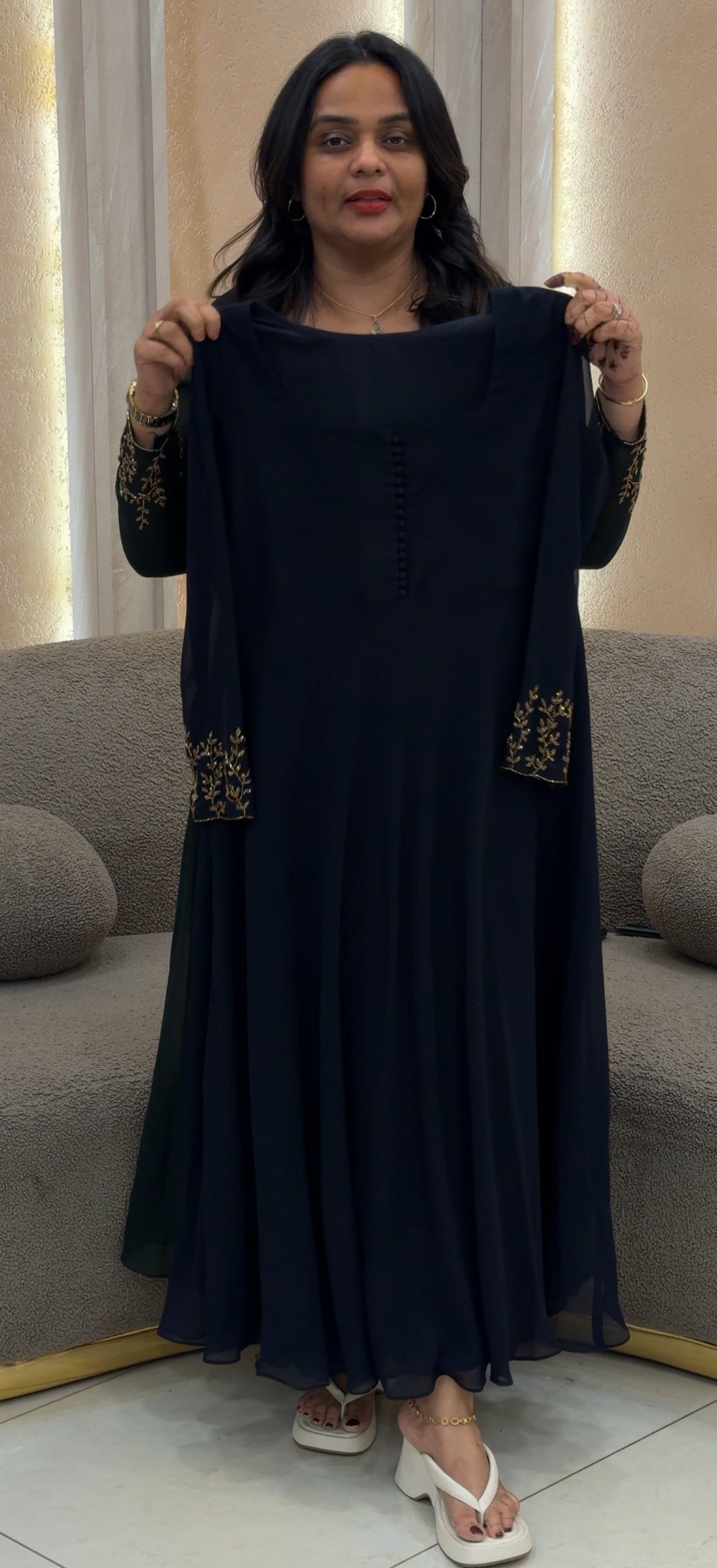 IHA'S IN-HOUSE HANDWORKED ANARKALI TOPS - IHA 34297