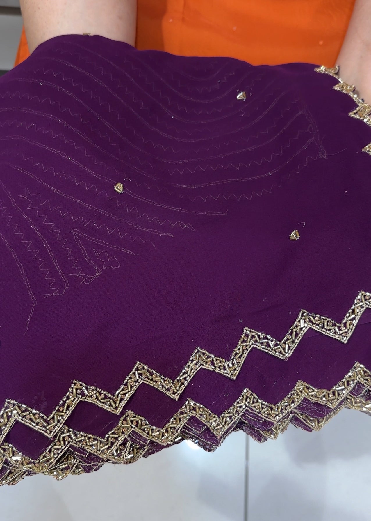 HAND WORKED SAREES - IHA 24587