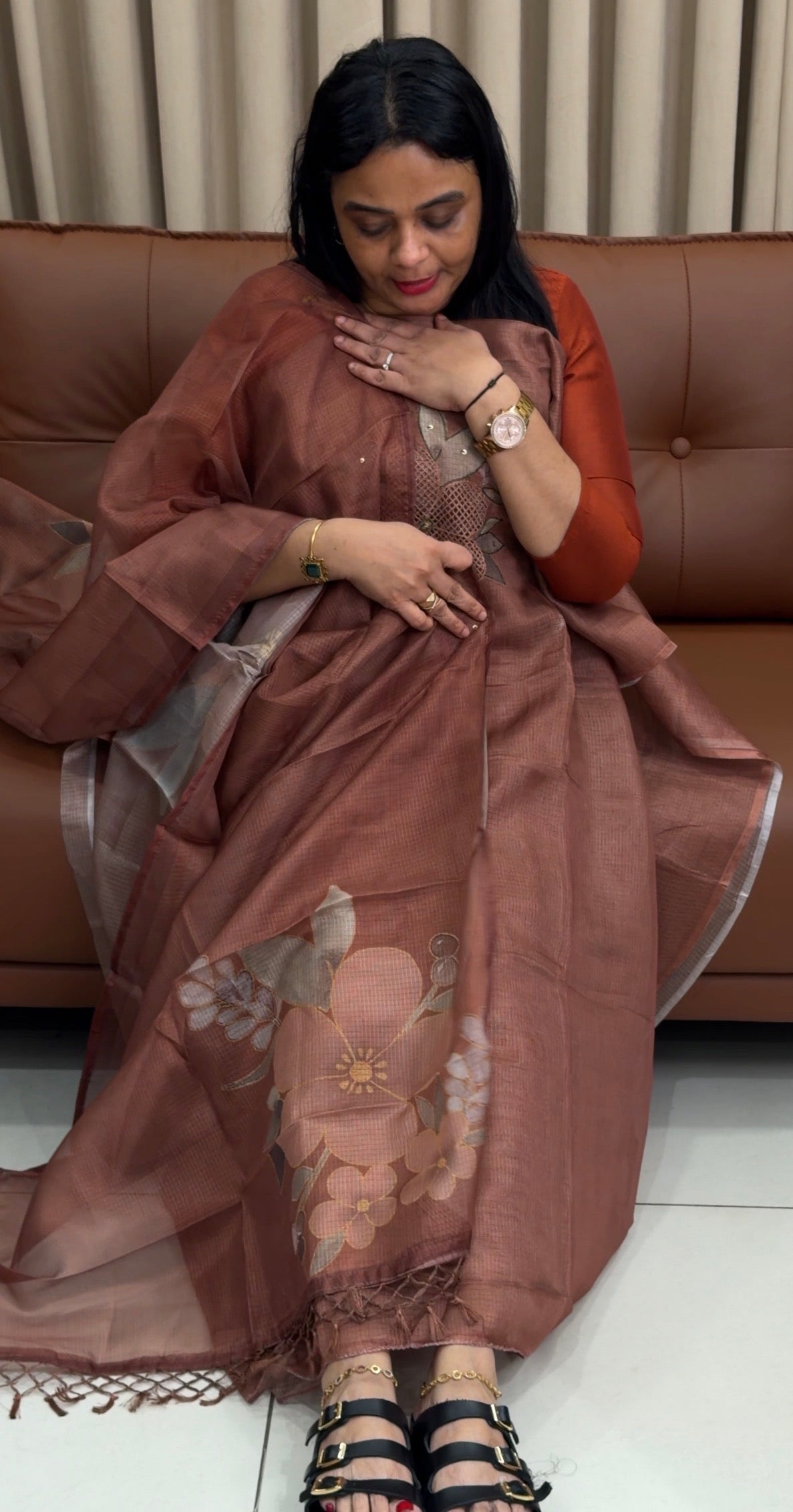 SILKY KOTA UNSTITCHED SALWAR SUITS - IHA 34341