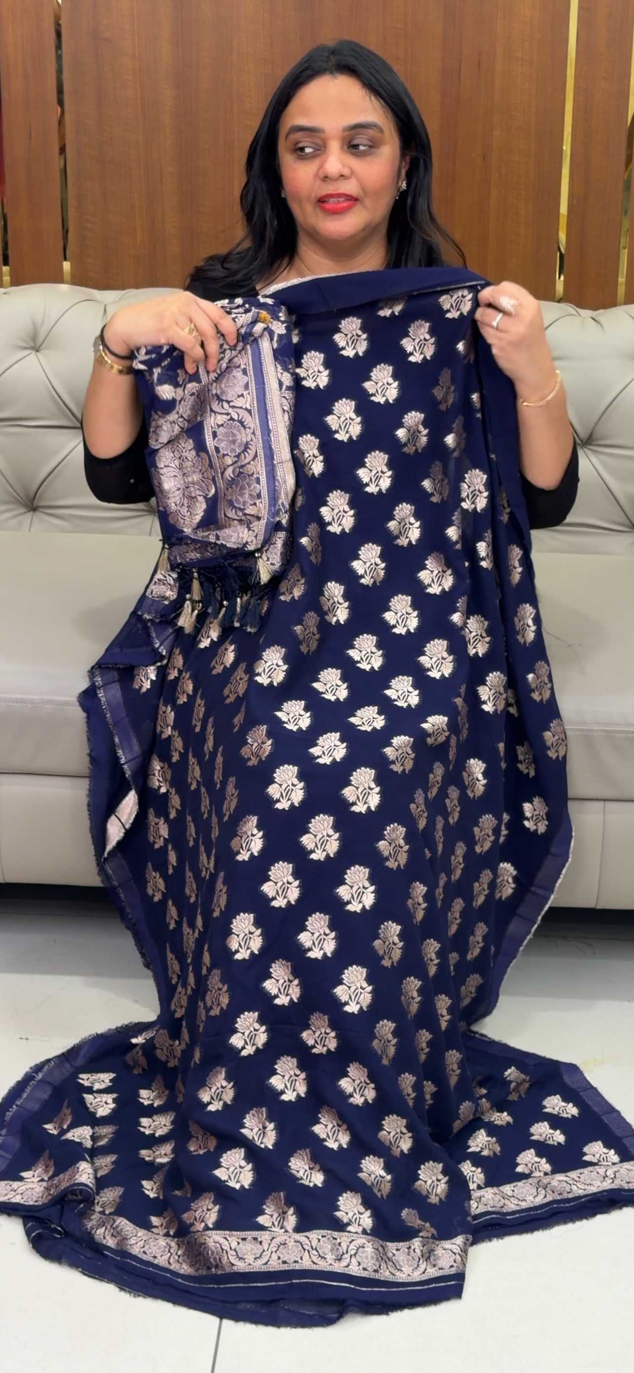 VISCOSE GEORGETTE UNSTITCHED SALWAR SUITS - IHA 32328