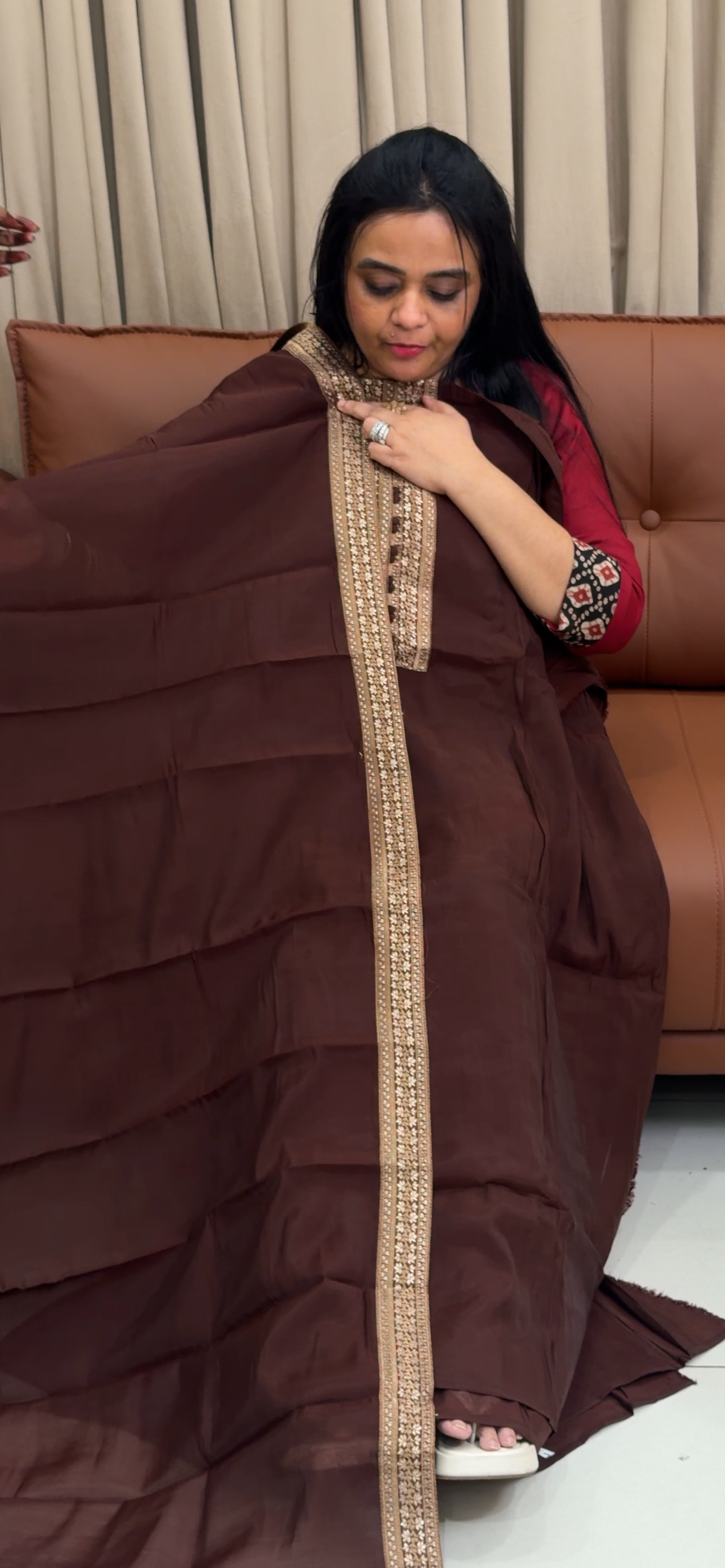 MALAI CHANDERI UNSTITCHED SALWAR SUITS - IHA 35139