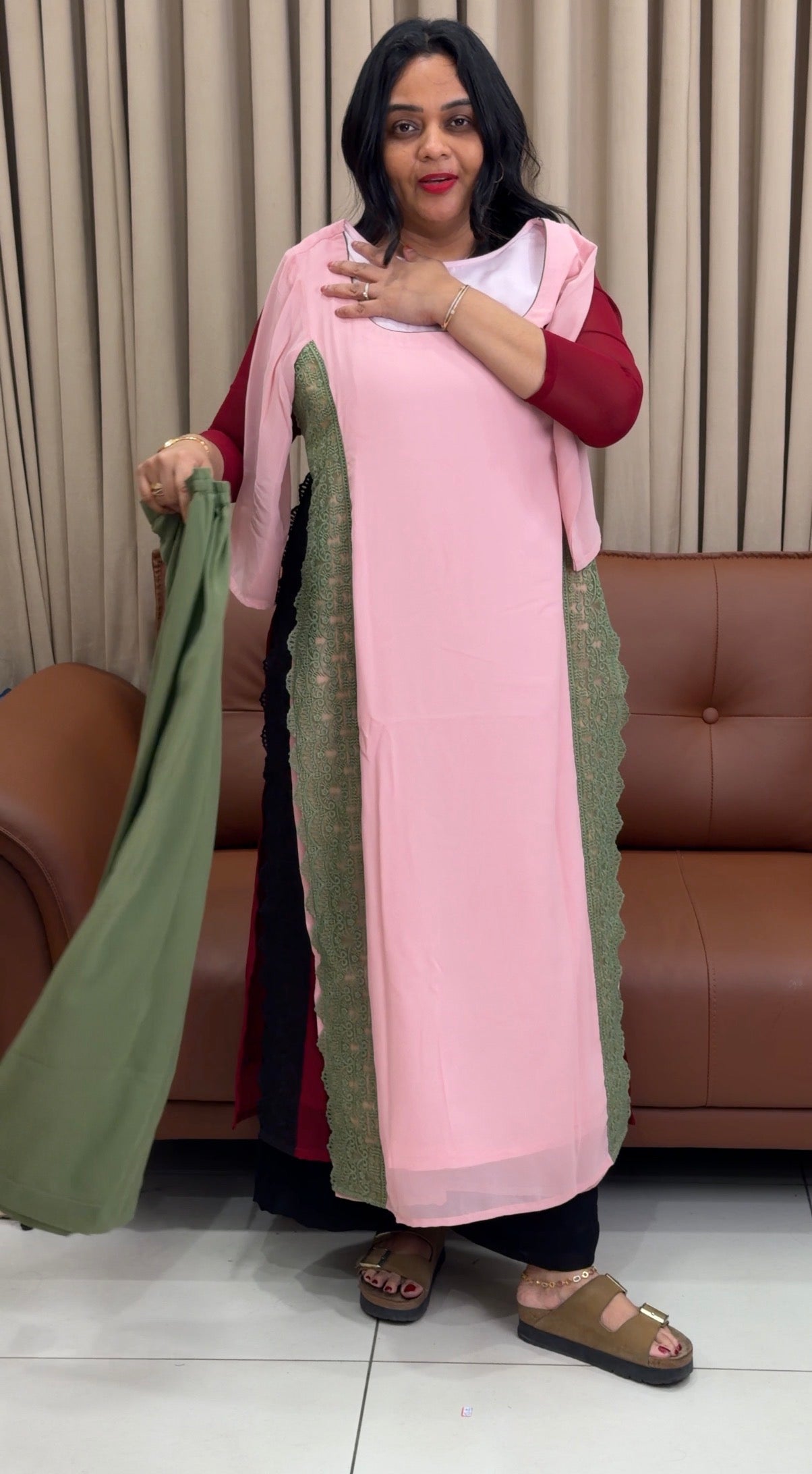 IHA'S IN-HOUSE GEORGETTE CO-ORDS SETS - IHA 33765