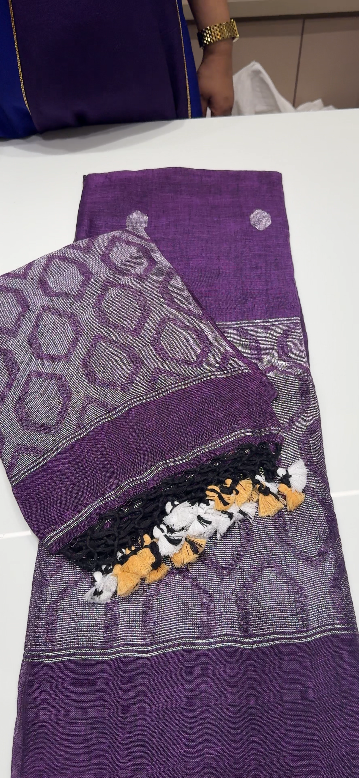 LINEN JAMDANI UNSTITCHED SALWAR -  IHA 35446